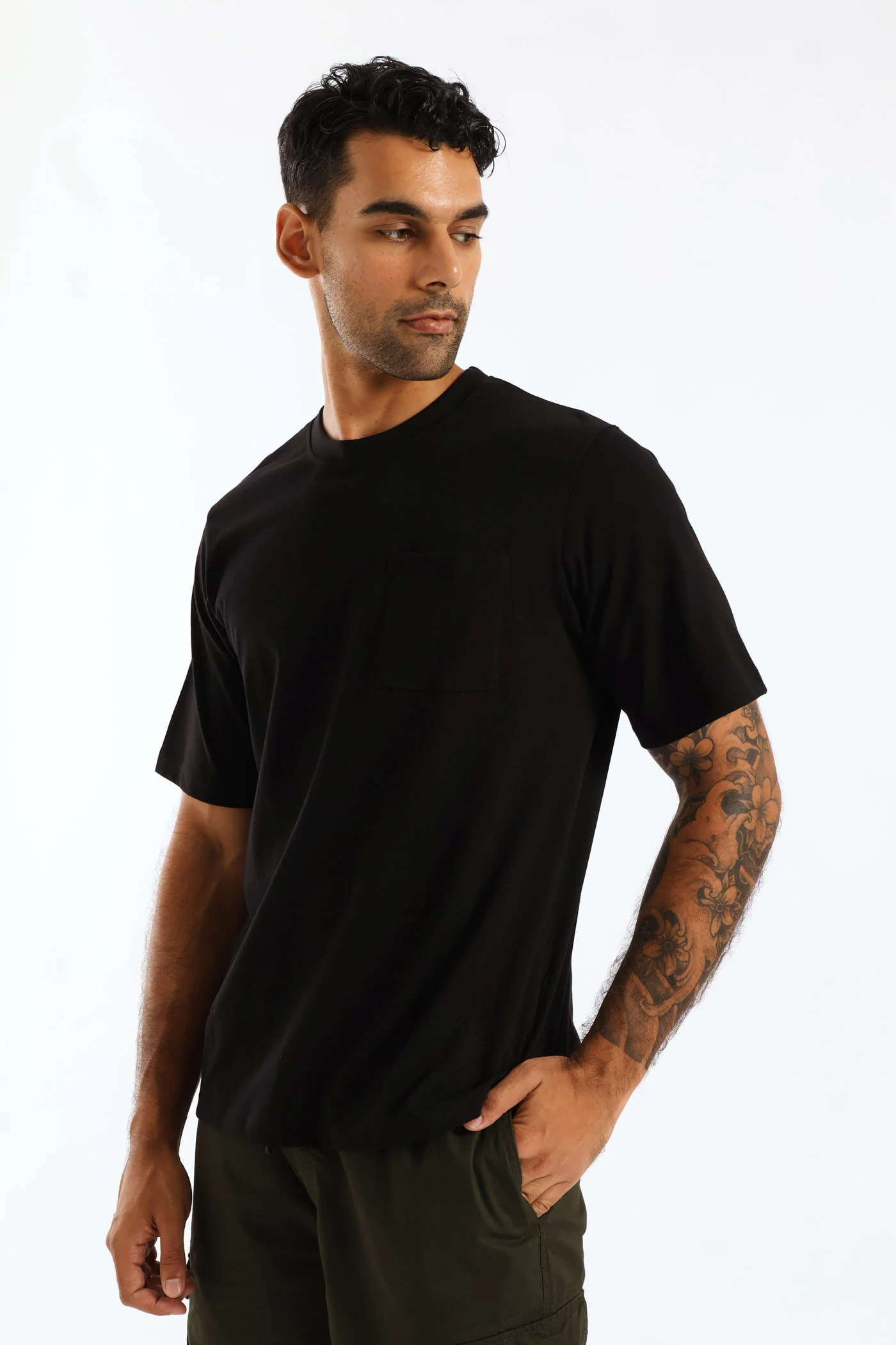 Heavy Weight Pocket Tee - Black - Image 2