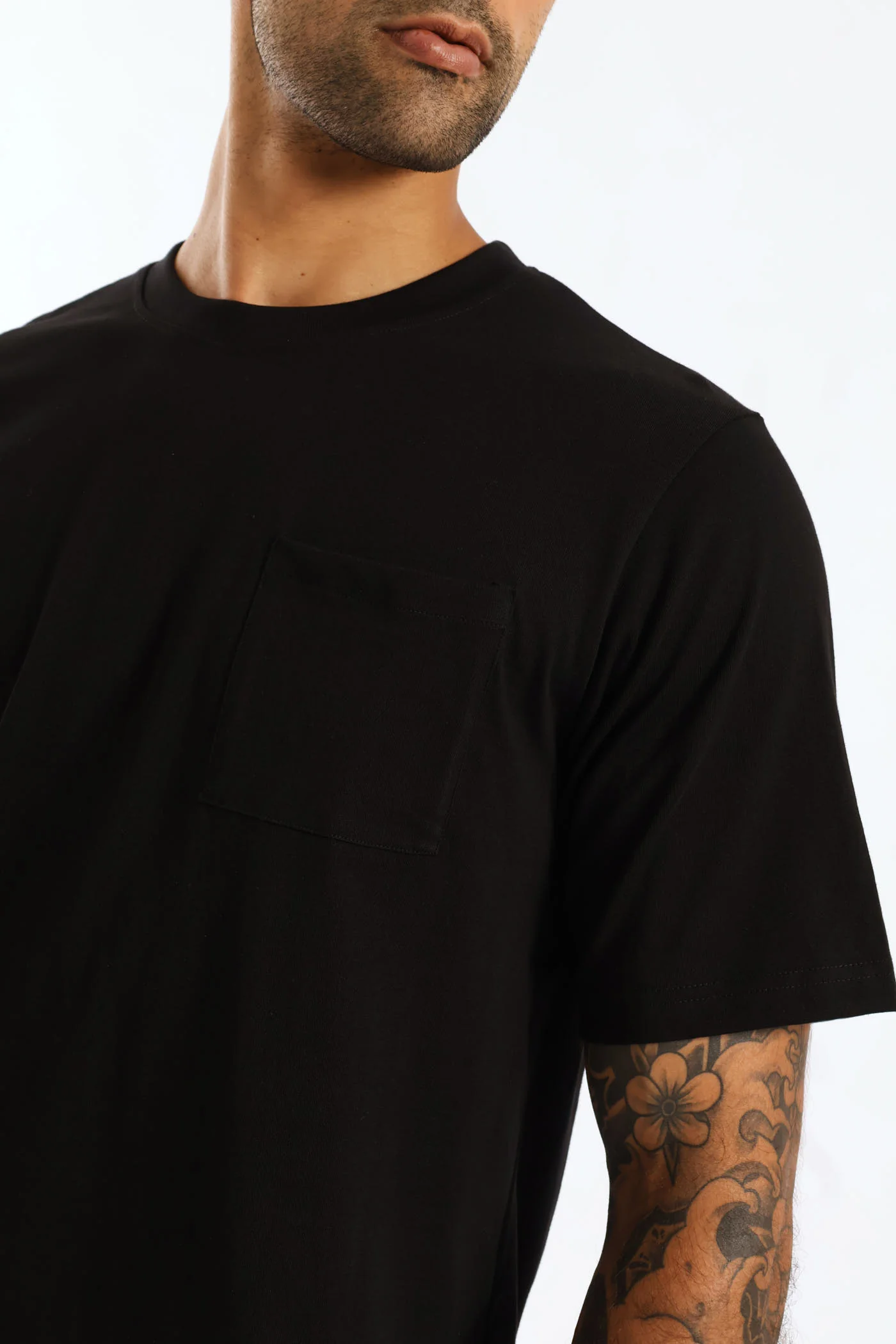 Heavy Weight Pocket Tee - Black - Image 5