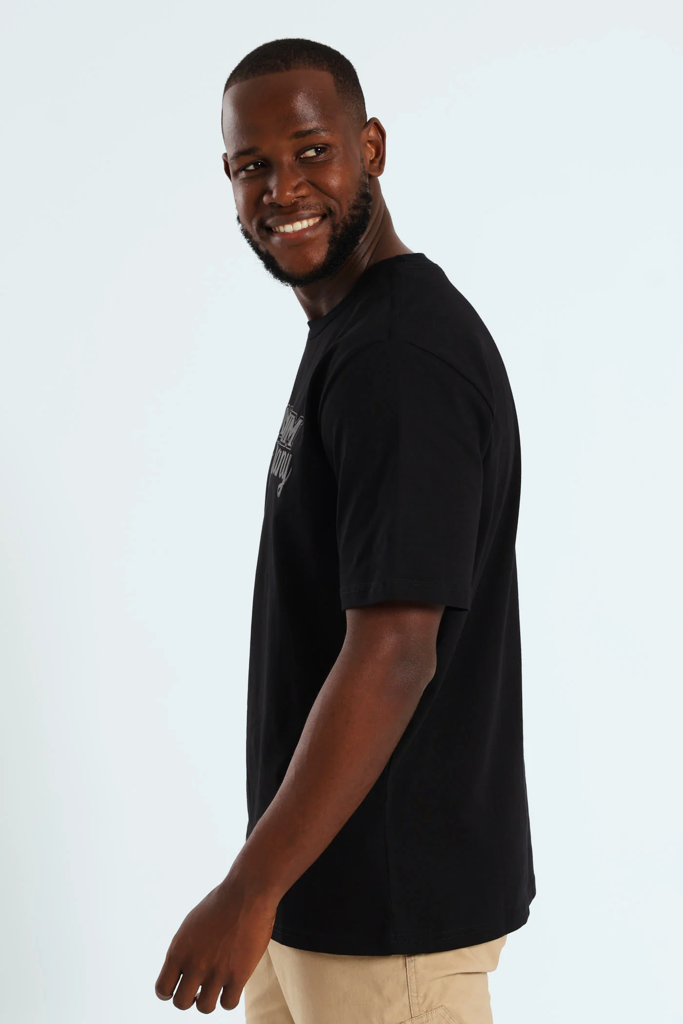 Heavyweight Stone Denim Co. Chest Print Tee - Black - Image 3