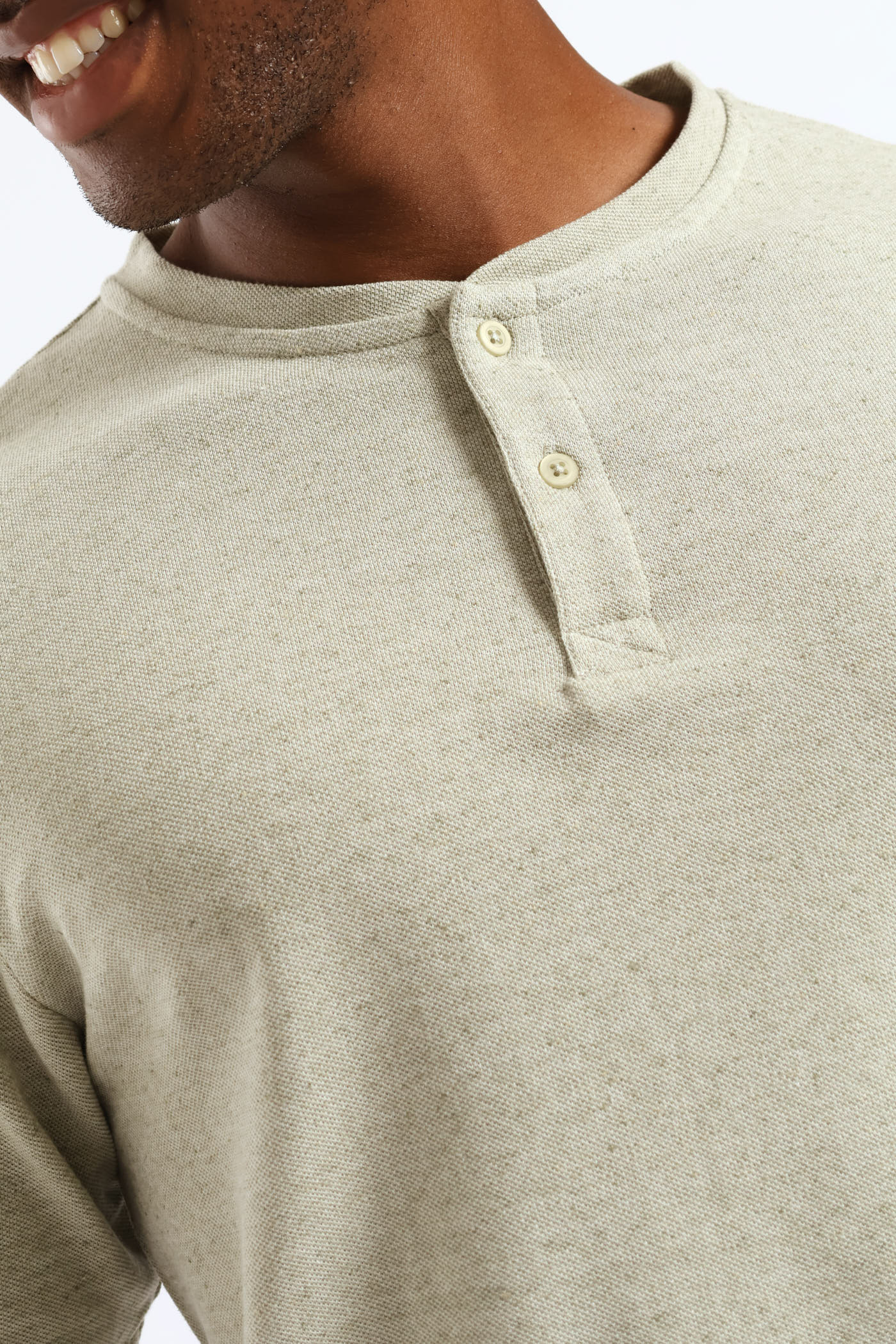 Henley Pyjama Top - Sage - Image 2