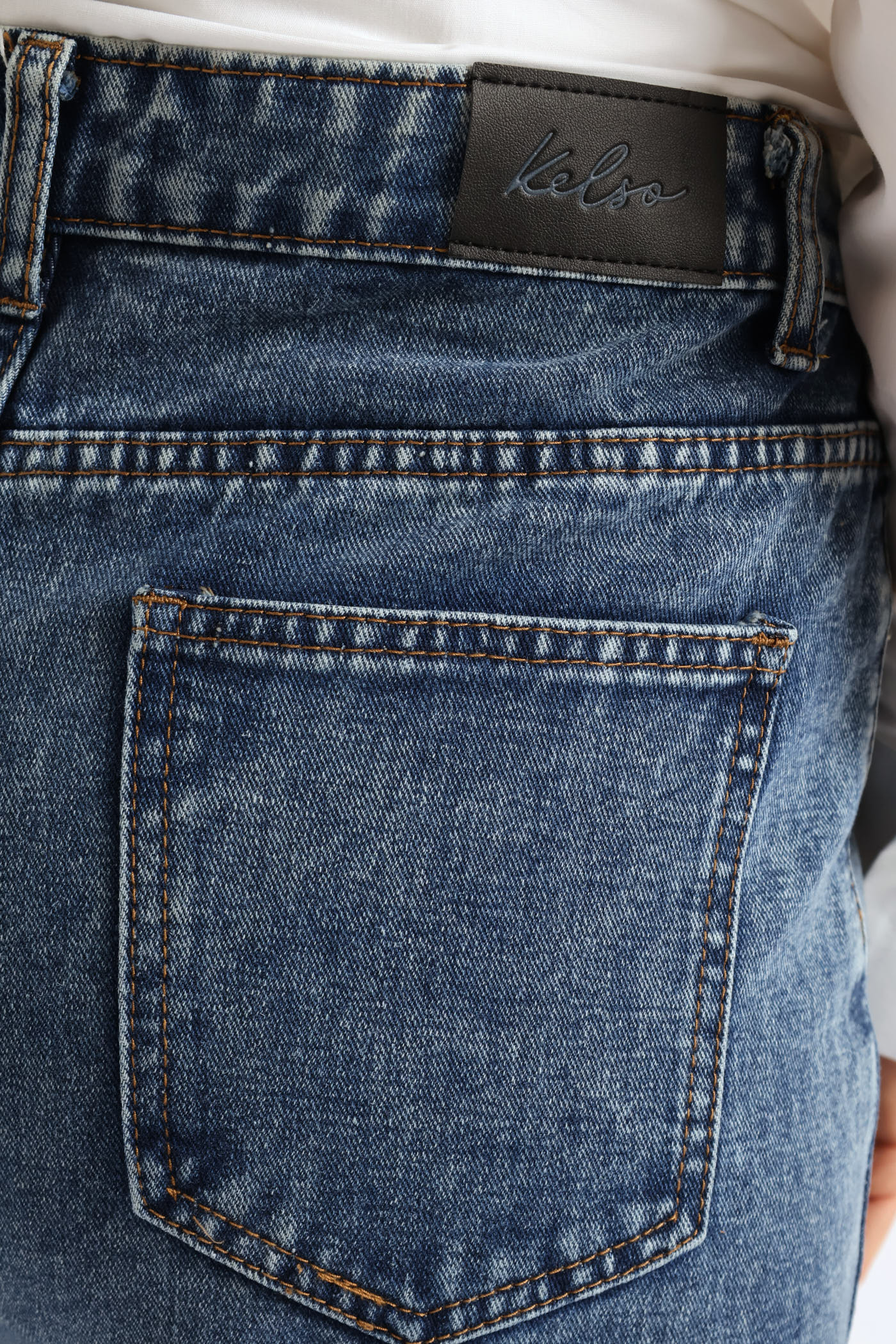 Hi-Rise Abraised Super Turnup Wide Leg Denim - Medium Wash - Image 5