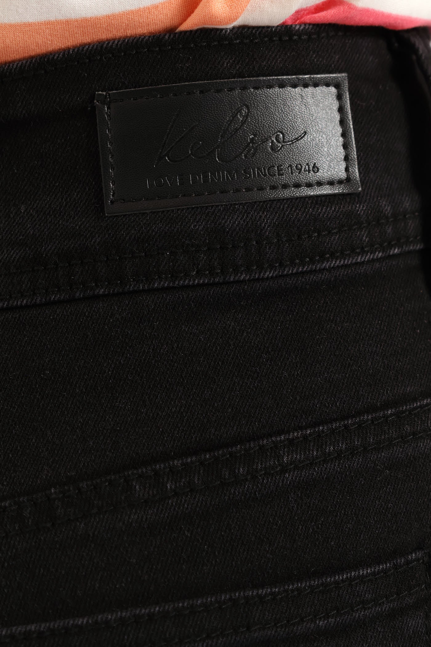 Hi-Rise Double Button Wider Bootleg Jean - Black - Image 5