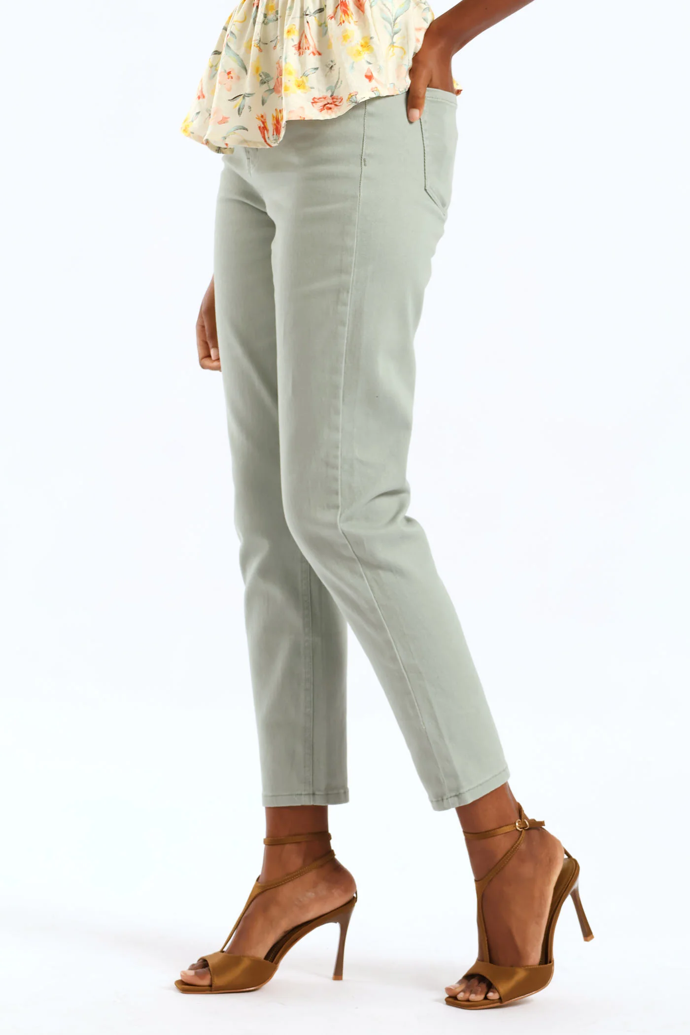 Hi-Rise Mom Jean - Sage - Image 2