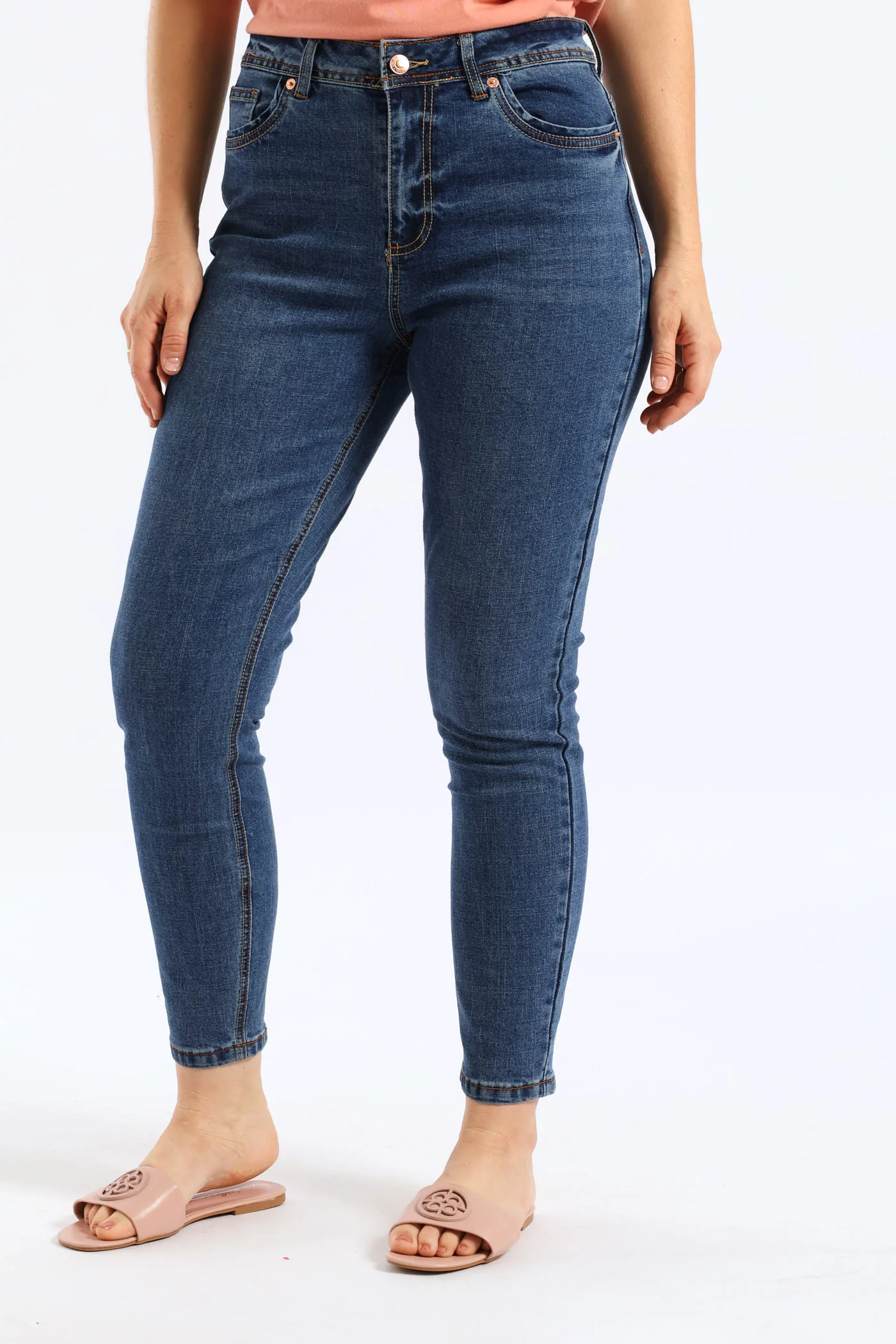 Hi-Rise Stretch Skinny Jean - Dark Wash - Image 2