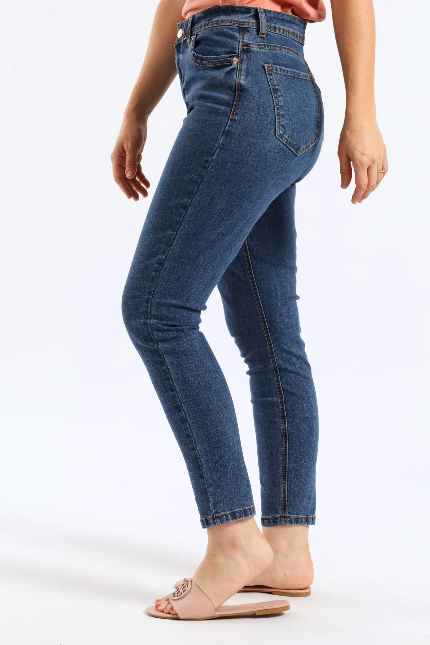 Hi-Rise Stretch Skinny Jean - Dark Wash - Image 3
