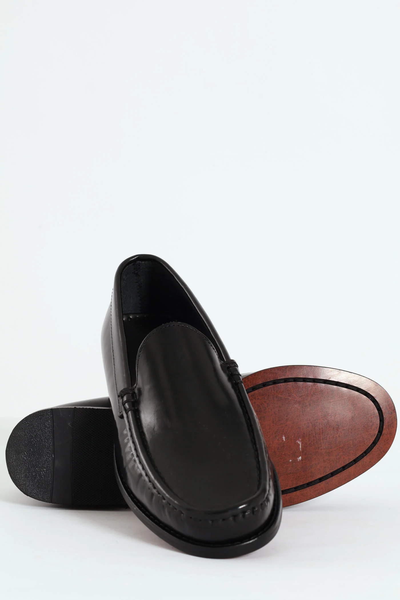 Hi Shine Plain Upper Moccasin - Black - Image 4