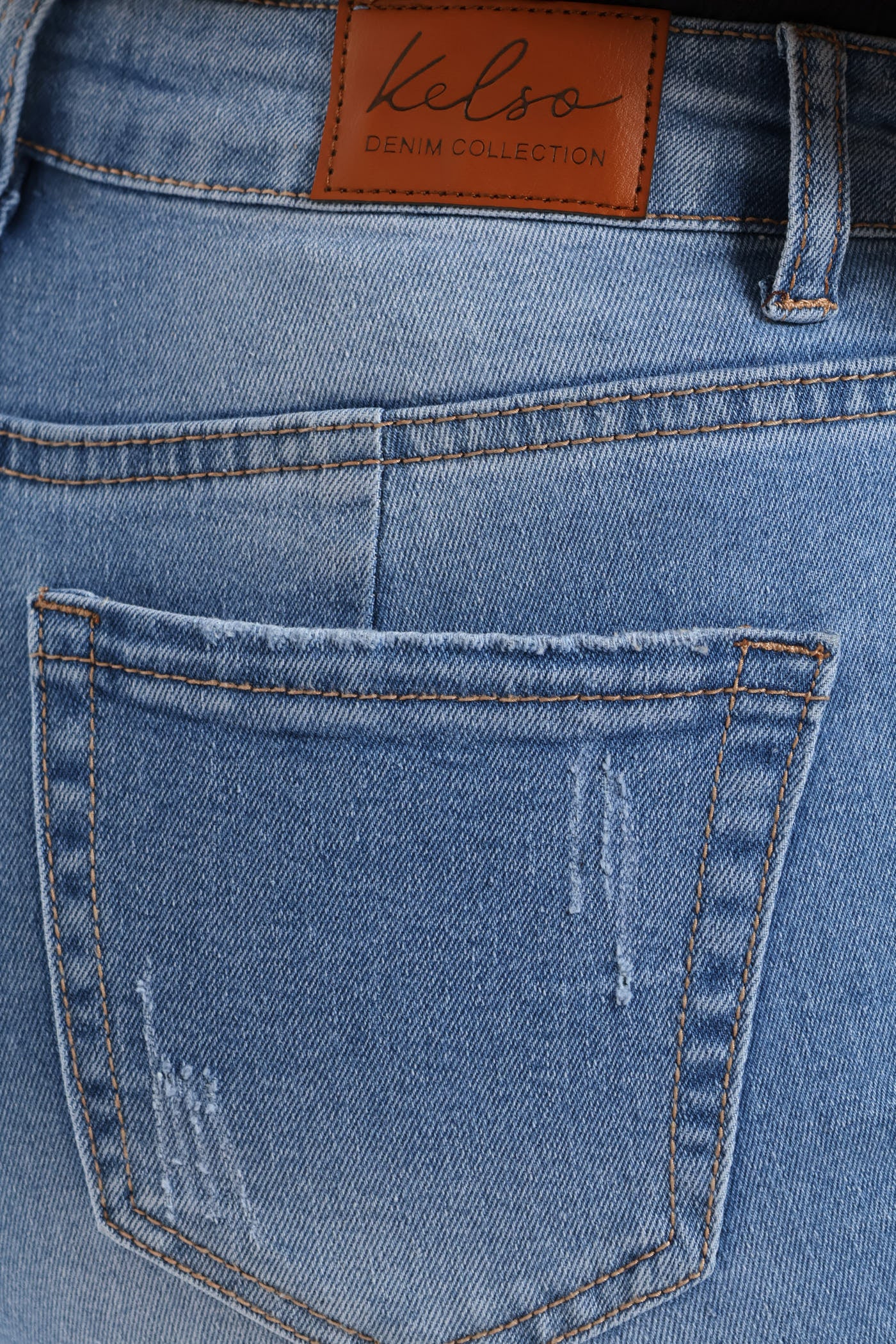 Hi-Waist Rip & Repair Mom Jean - Light Wash - Image 5