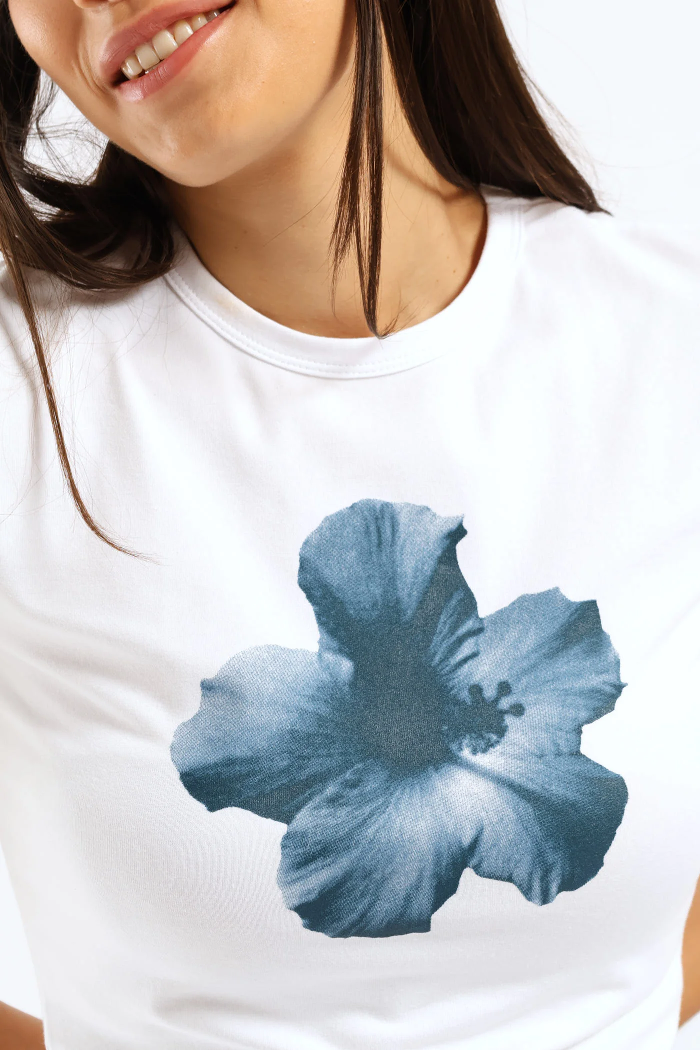 Hibiscus Baby Tee - White - Image 2