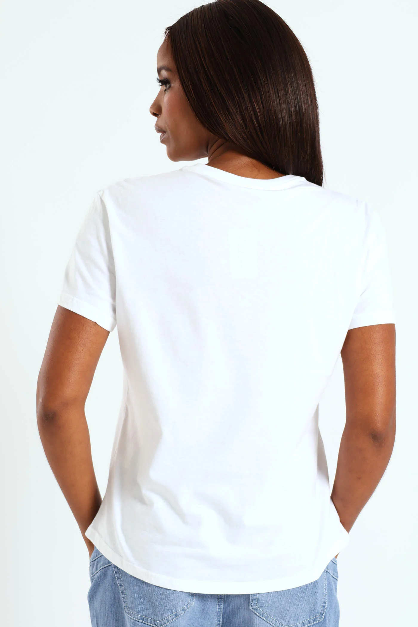 Hibiscus Sequin Tee - White - Image 4