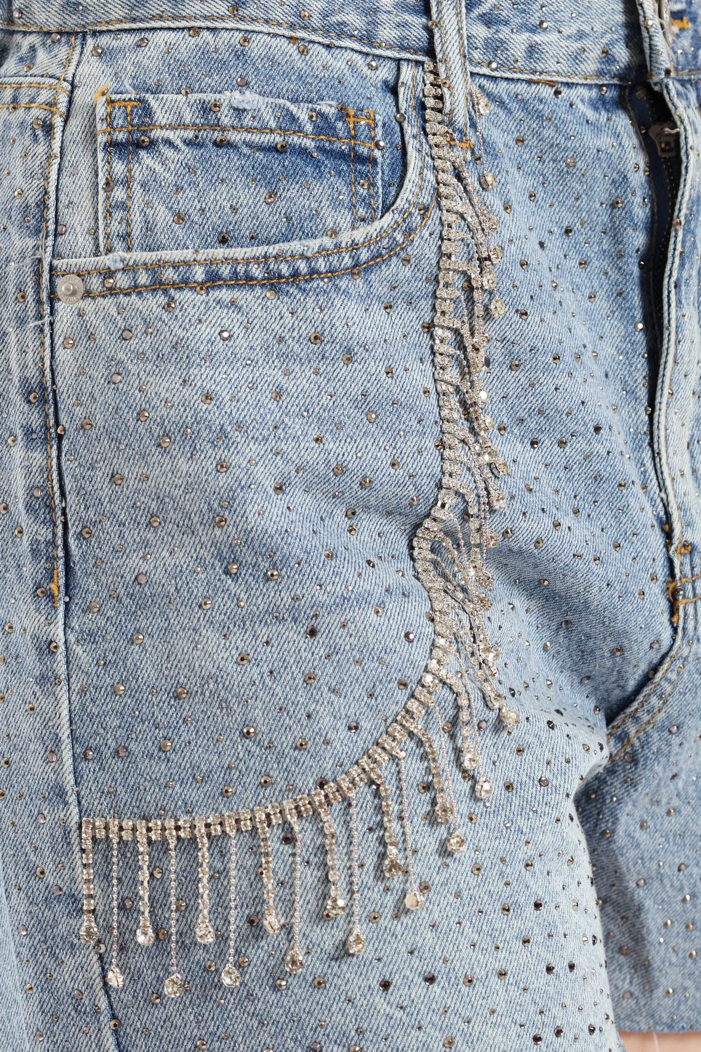 High Rise Denim Short - Light Blue - Image 5