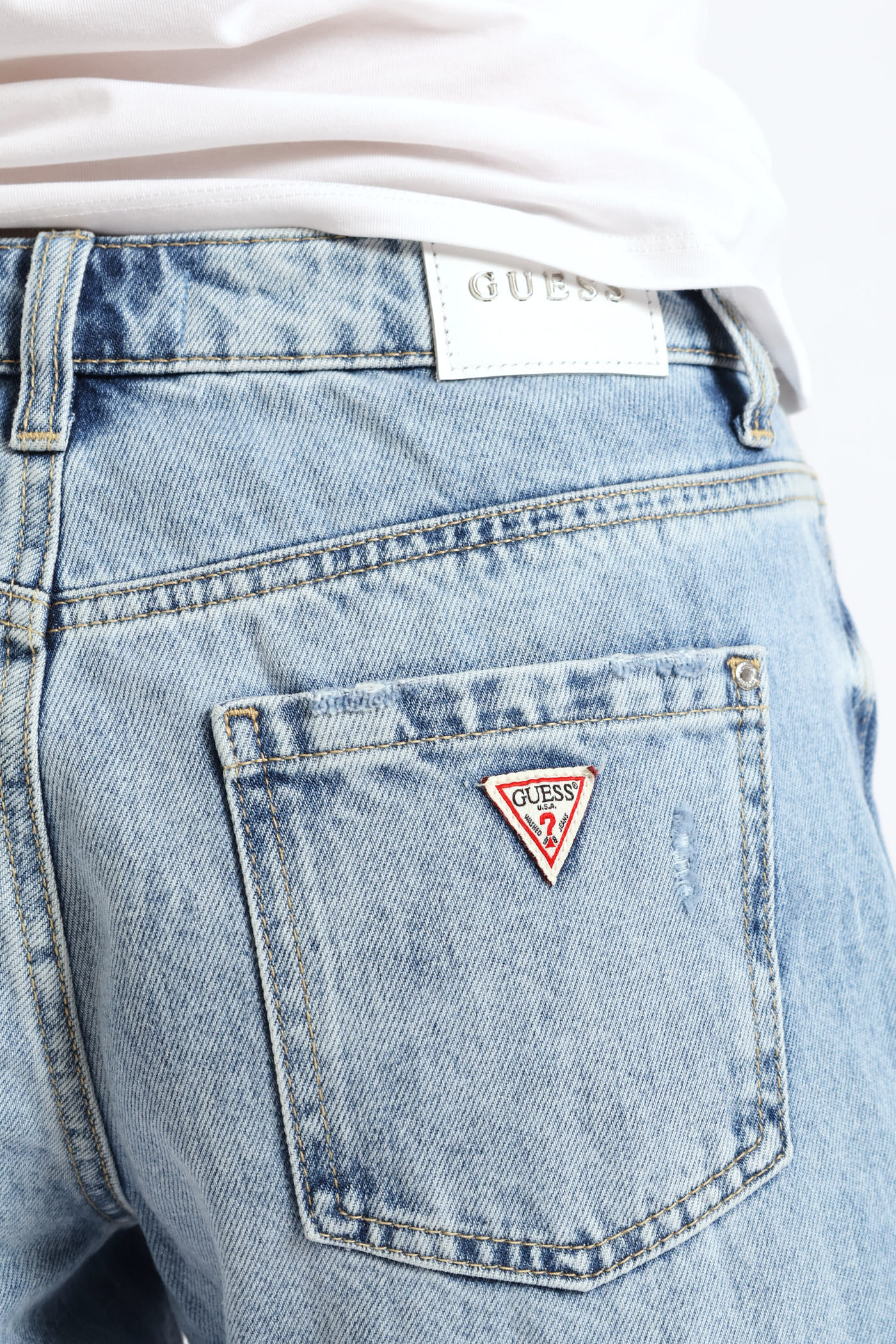 High Rise Straight Leg Denim - Light Wash - Image 2