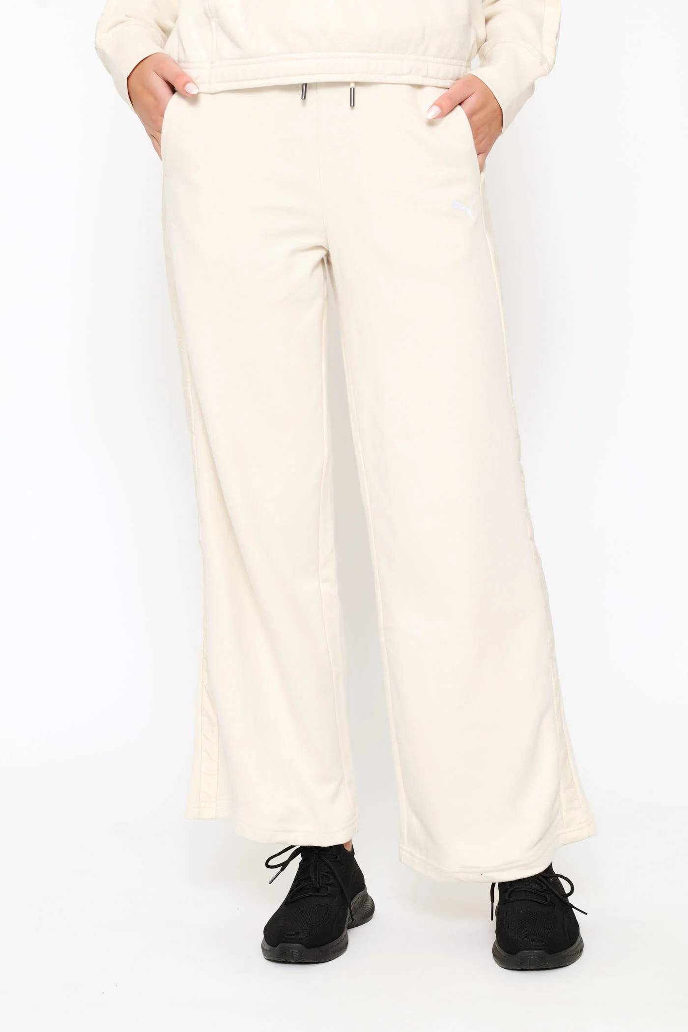 High-Waist Comfort Wide Leg Pants - Stone - Image 3