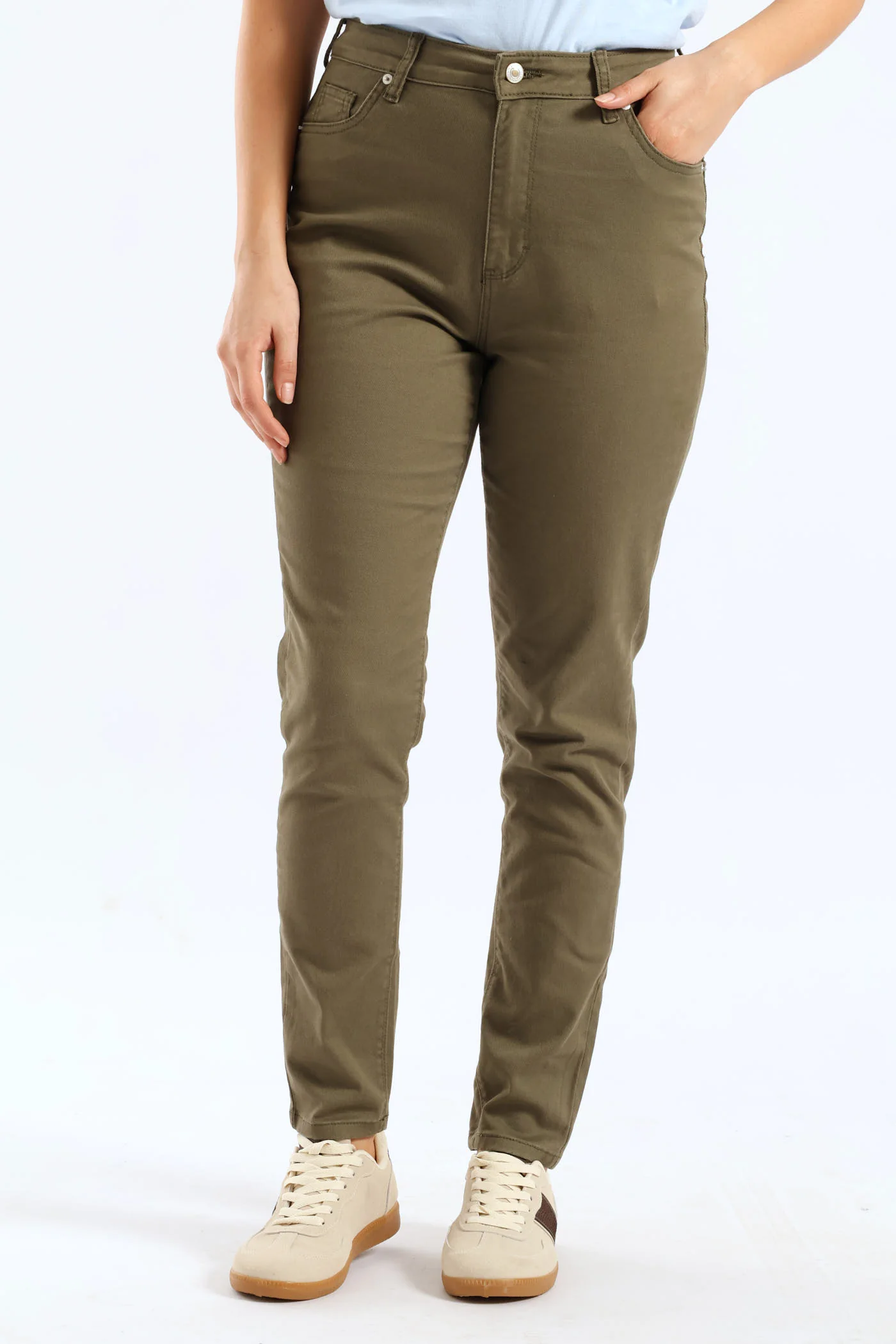High Waist Skinny Denim - Dark Fatigue - Image 4