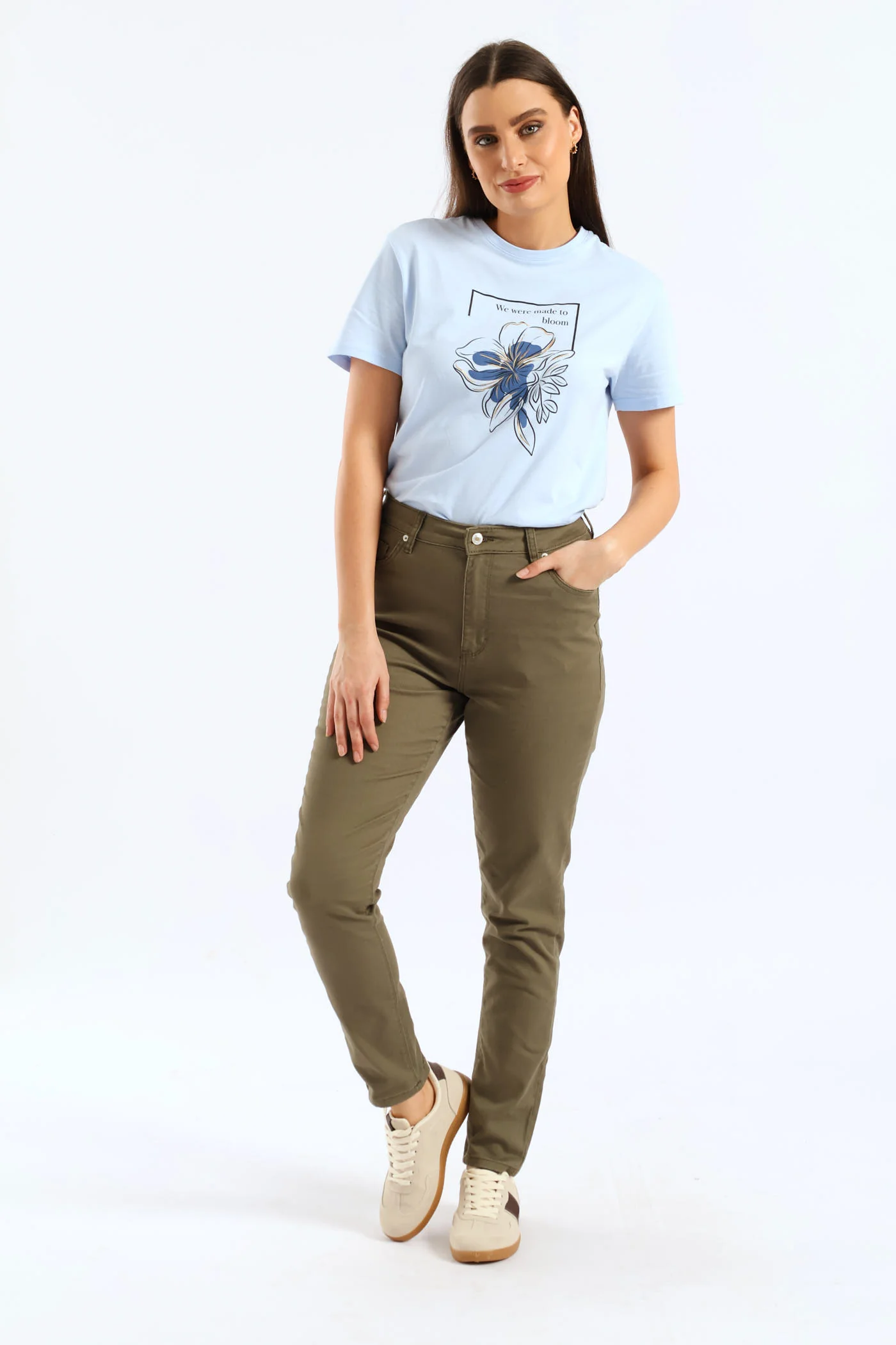 High Waist Skinny Denim - Dark Fatigue - Image 6