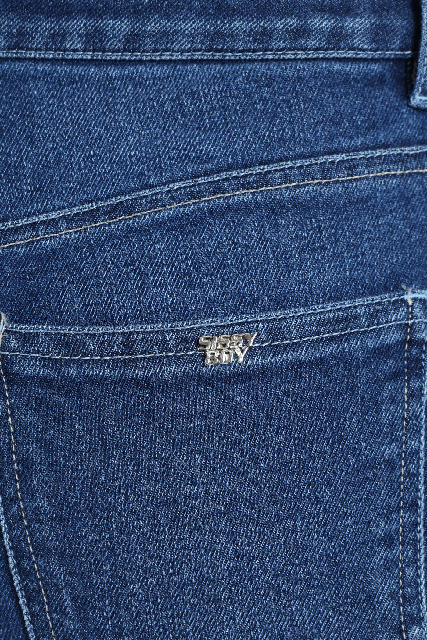 High Waist Wide Leg Denim - Mid Blue - Image 11