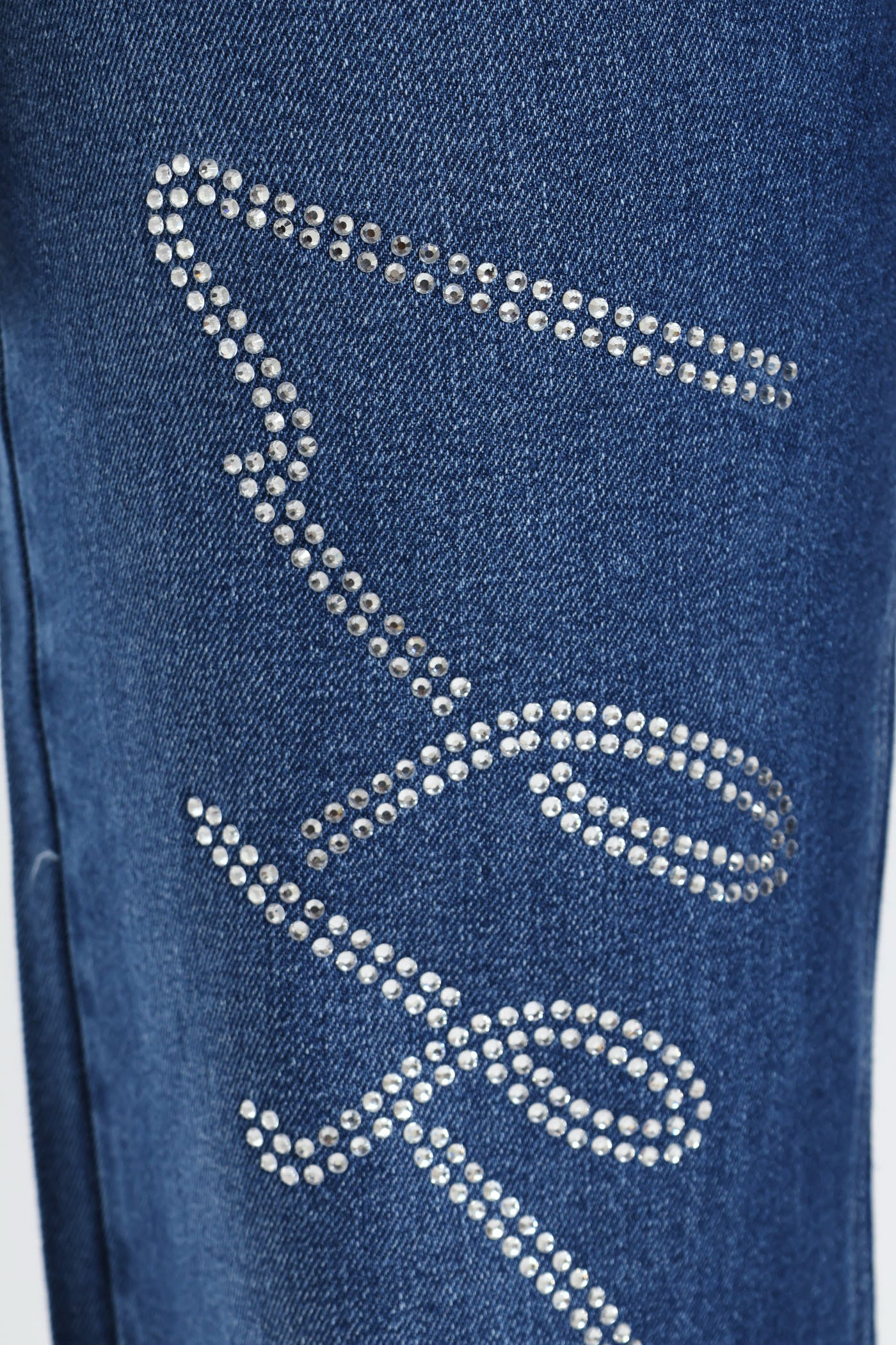 High Waist Wide Leg Denim - Mid Blue - Image 8