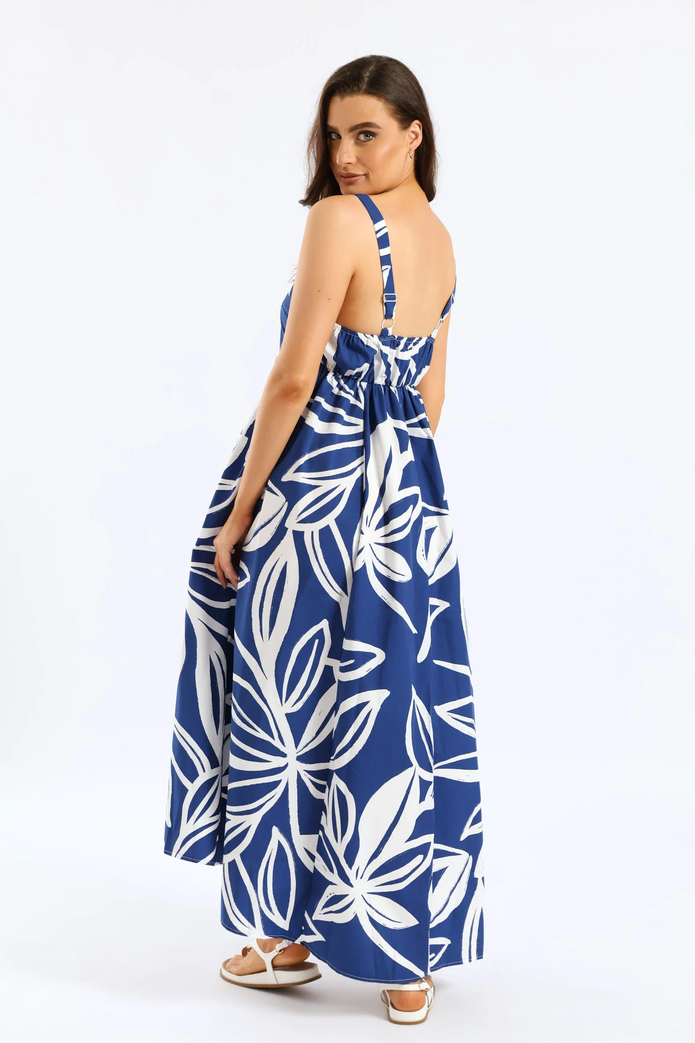 Hilo Midaxi Sundress - Navy/White - Image 4