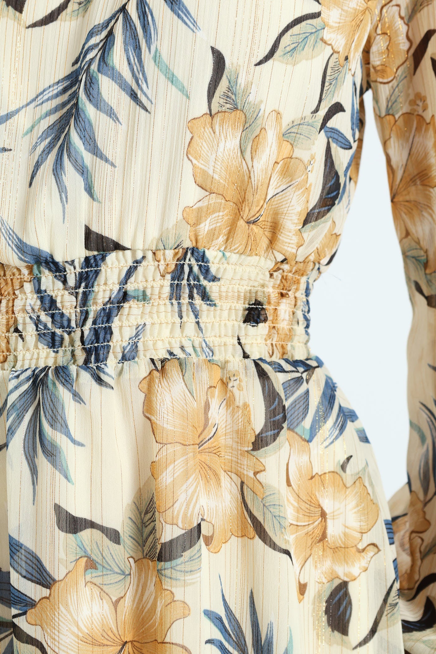 High Neck Shirred Waisted Tea Dress - Image 7