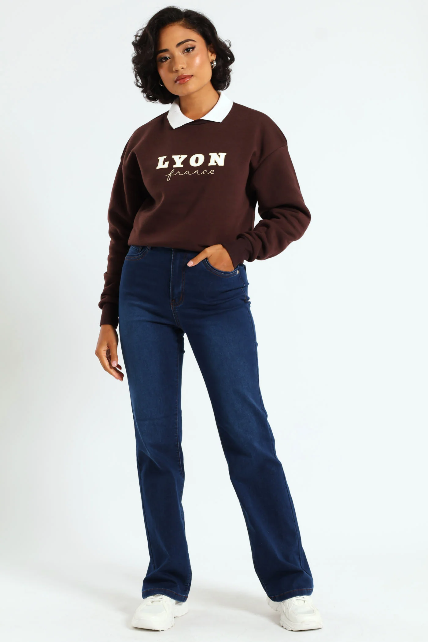 Hi-Waist Bootleg Denim - Dark Wash Ink - Image 2