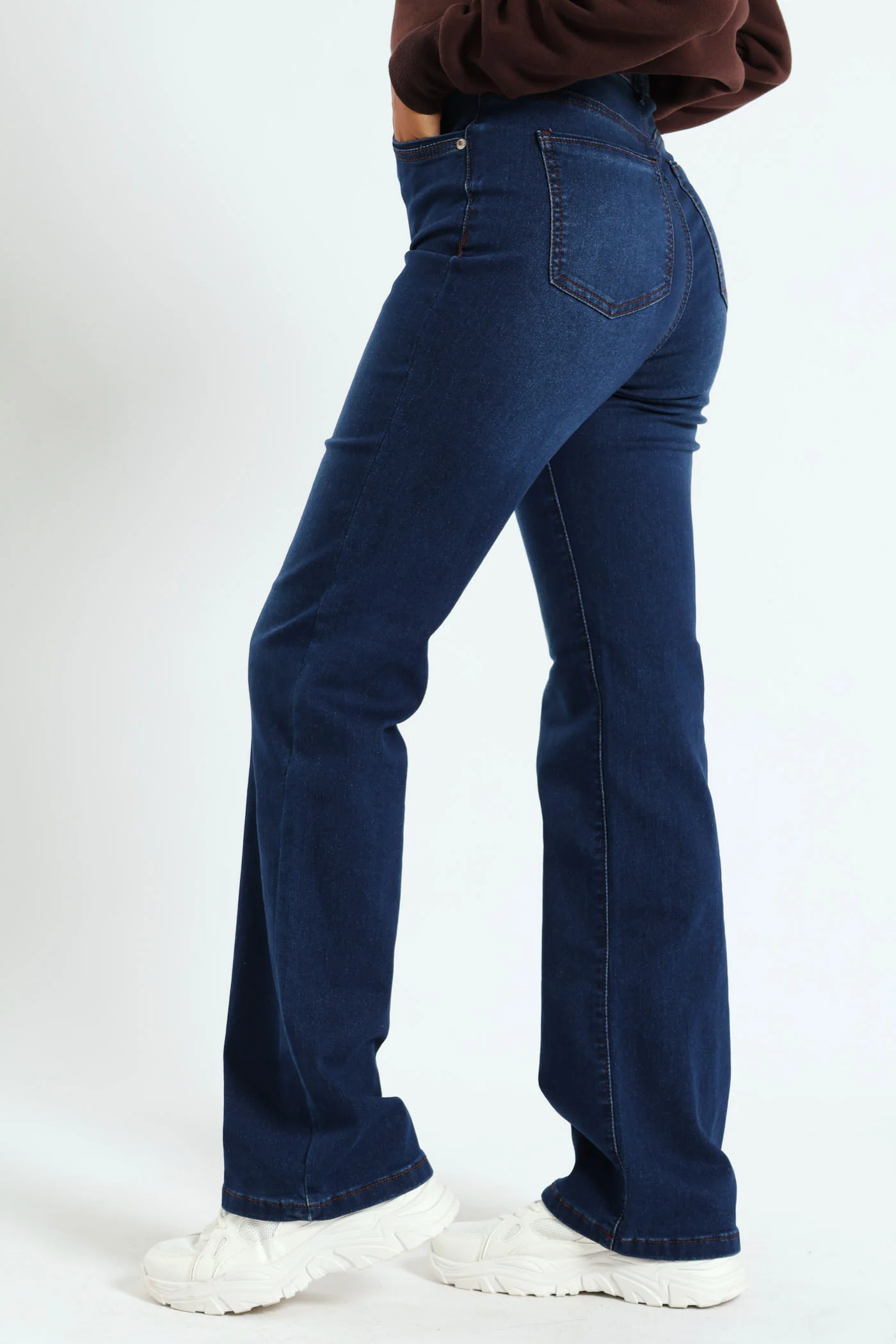 Hi-Waist Bootleg Denim - Dark Wash Ink - Image 3