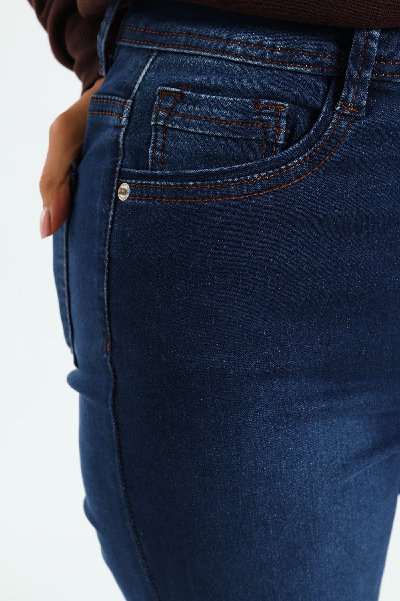 Hi-Waist Bootleg Denim - Dark Wash Ink - Image 5