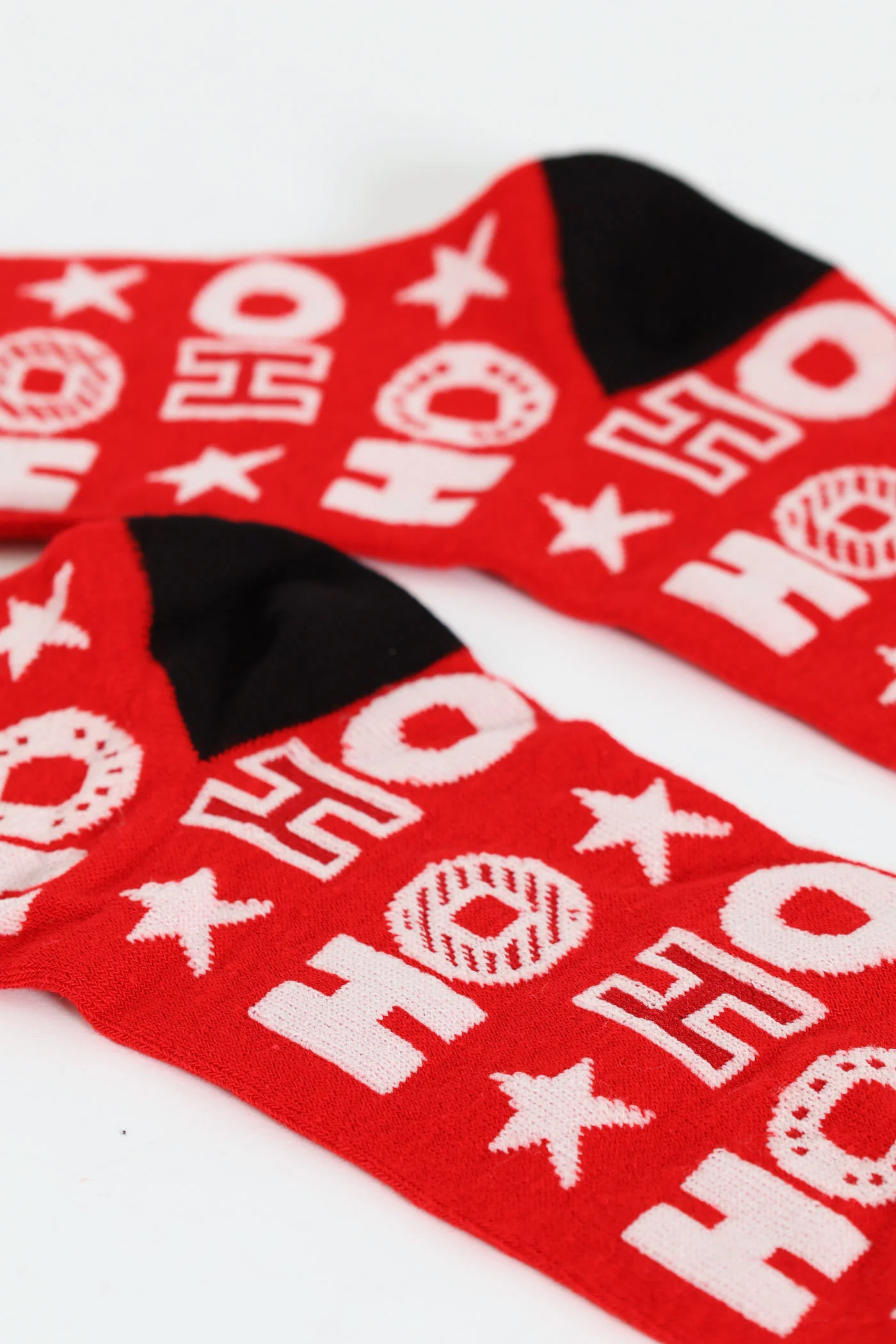 Ho Ho Ho Christmas Socks - Red - Image 2