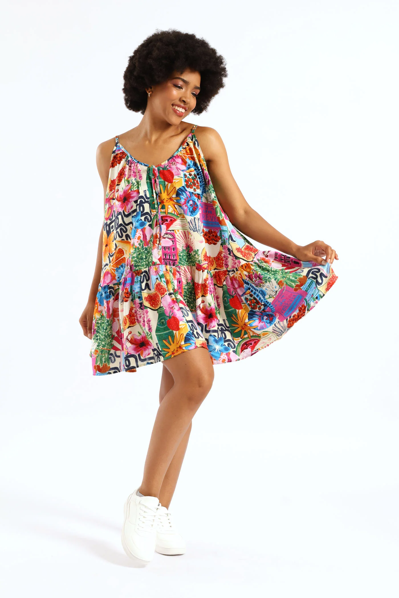 Holiday Drop Waist Boxy Dress - Multi - Image 3
