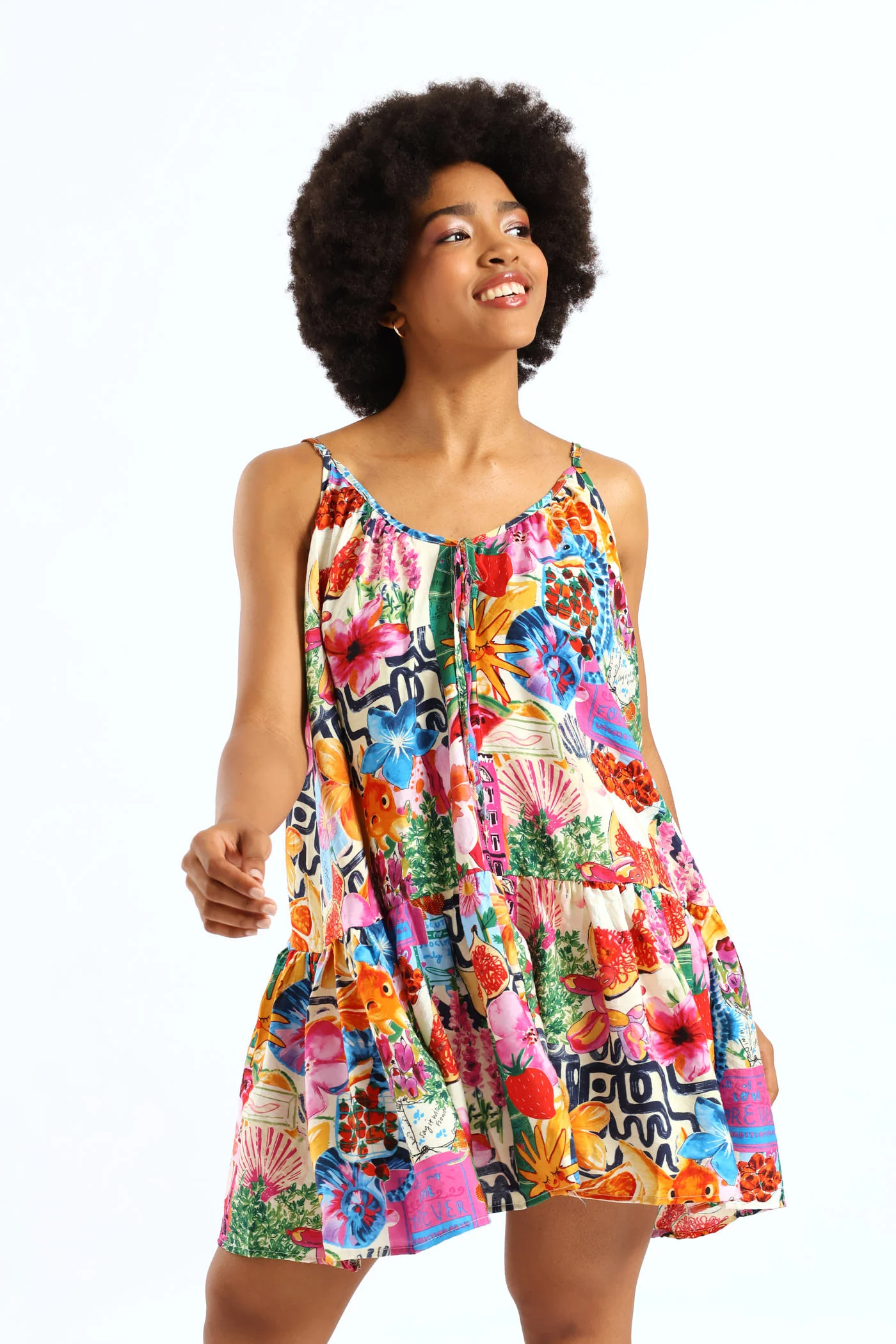 Holiday Drop Waist Boxy Dress - Multi - Image 5