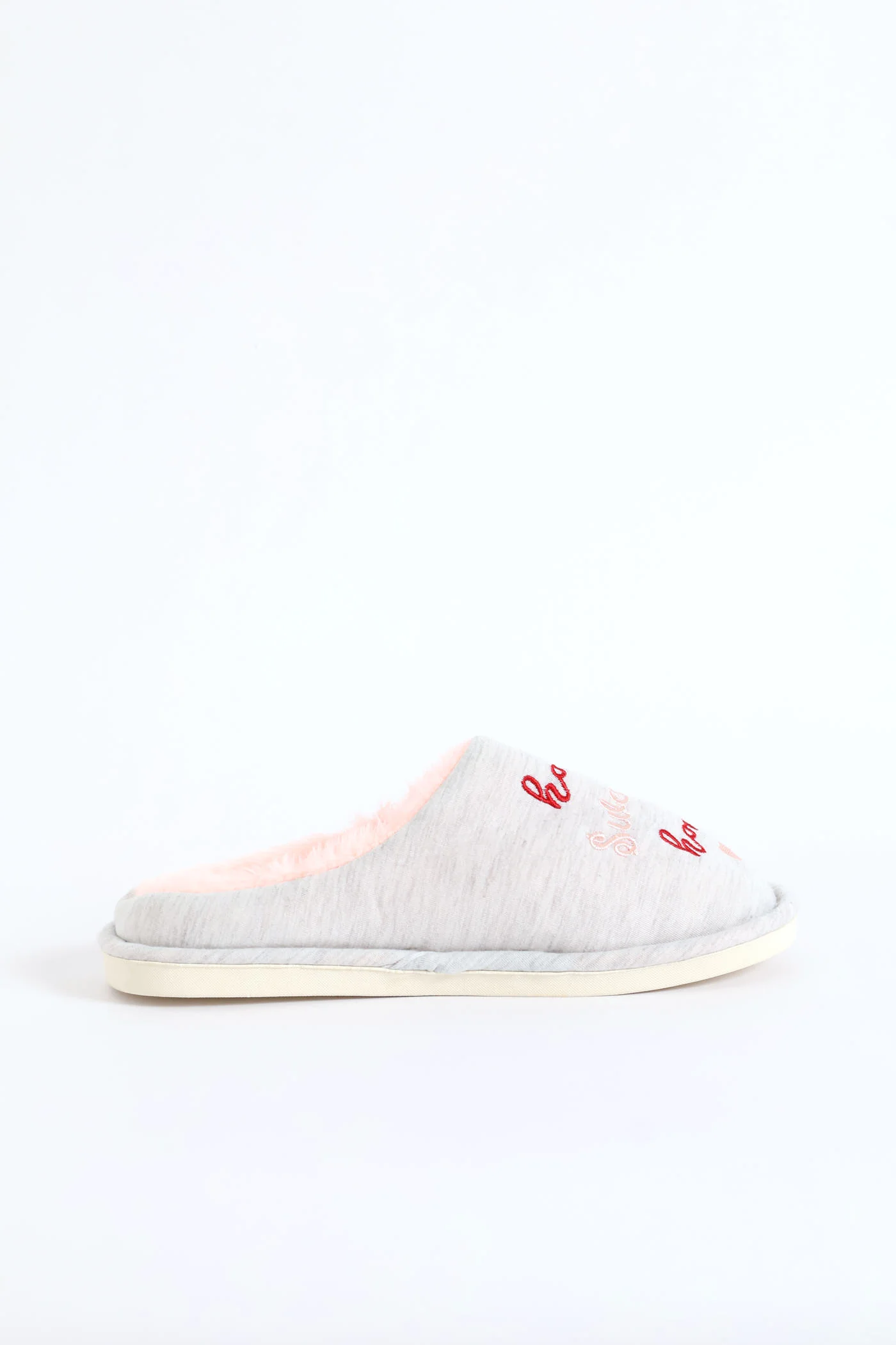Home Sweet Home Slipper - Pink/Grey - Image 3