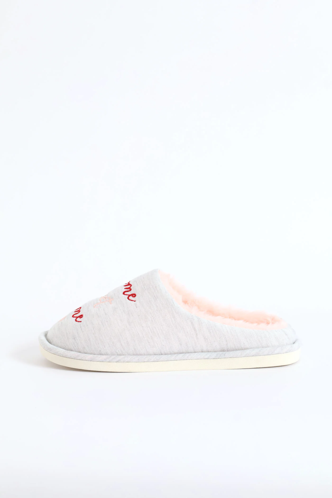 Home Sweet Home Slipper - Pink/Grey - Image 4