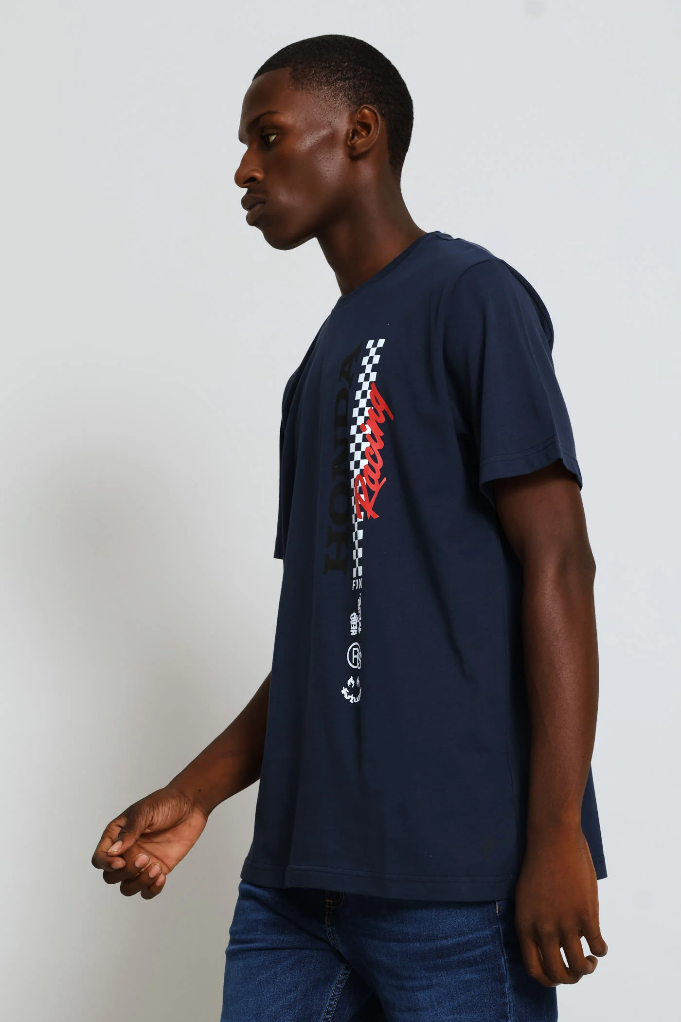 Honda Checkered Tee - Navy - Image 3