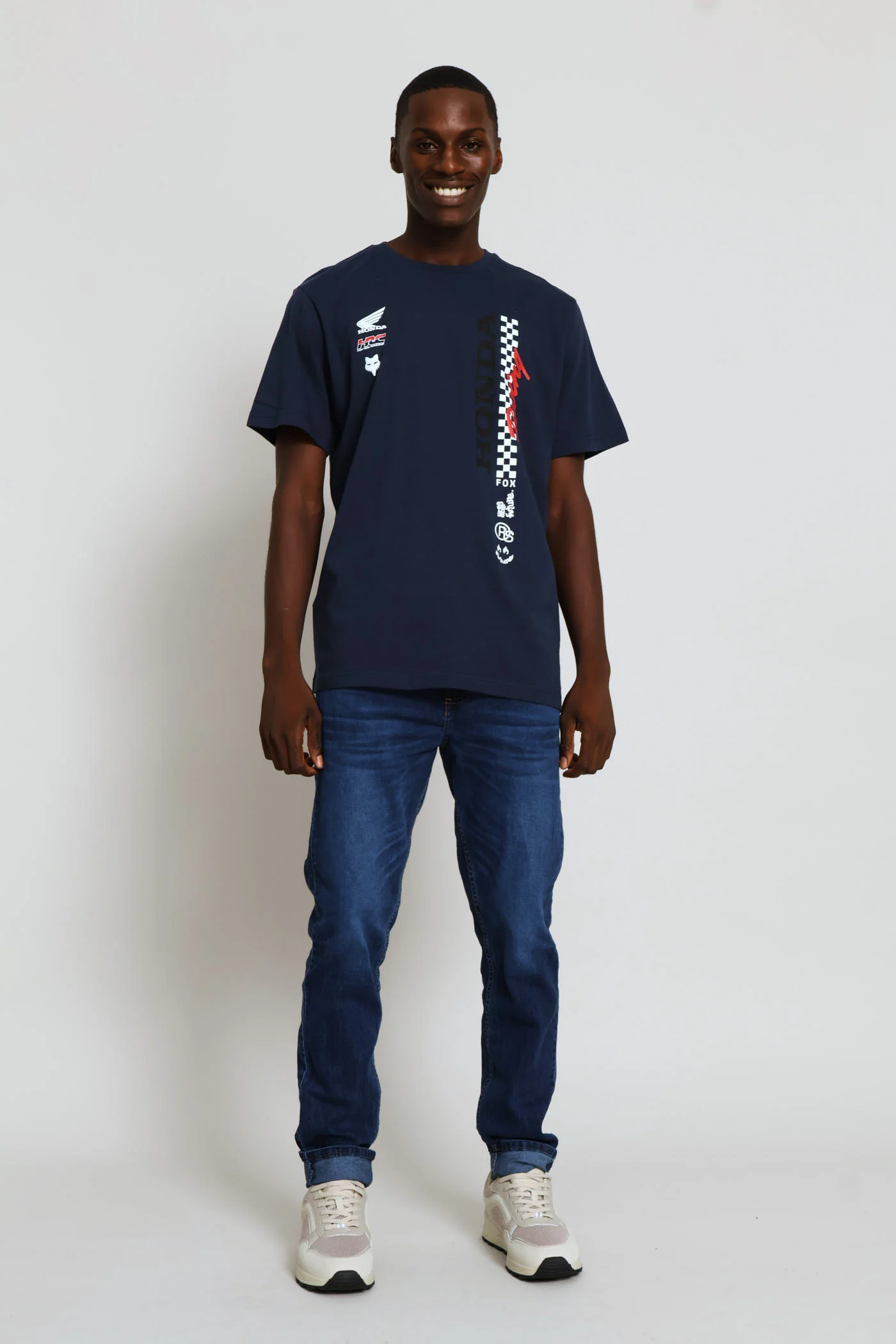 Honda Checkered Tee - Navy - Image 5