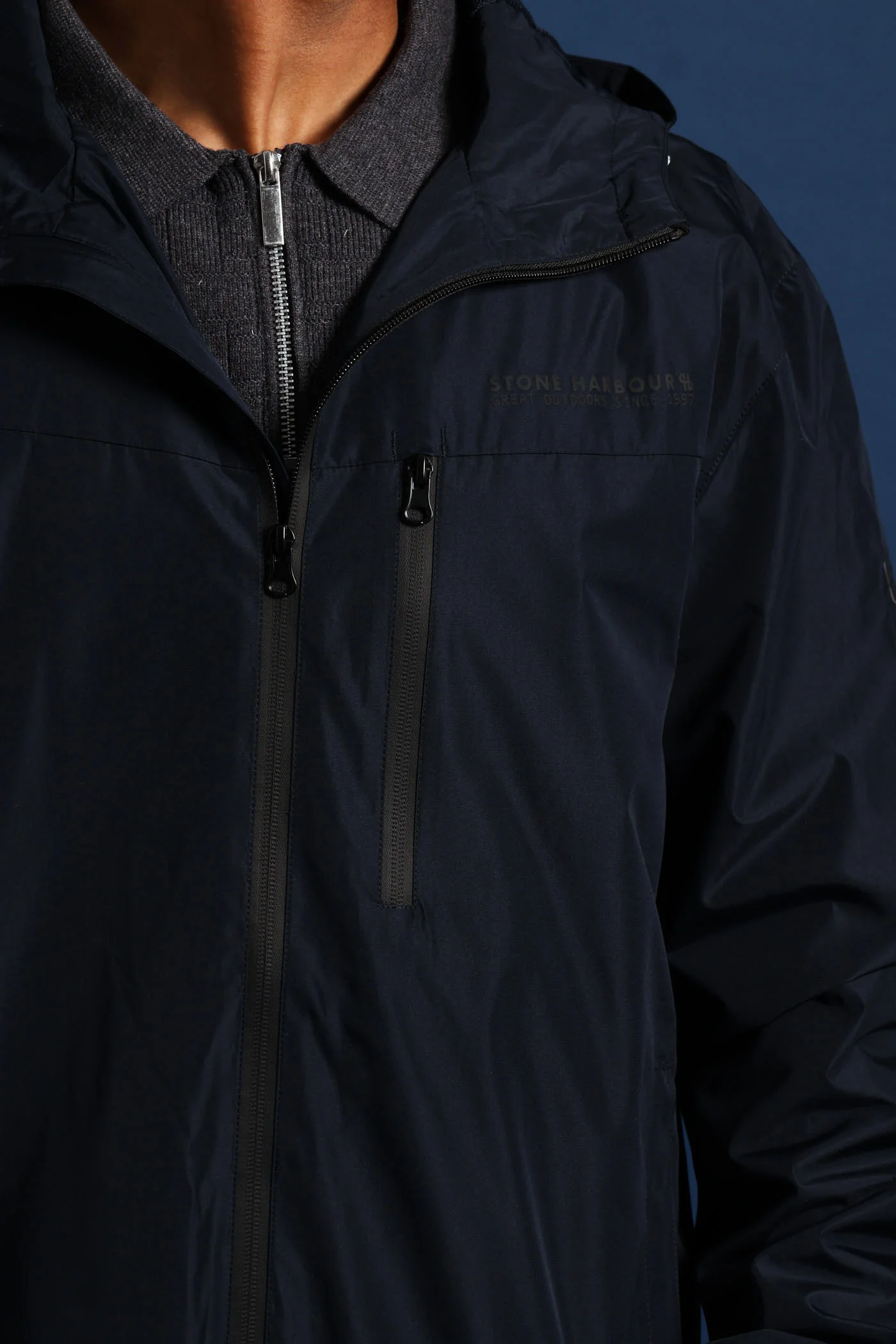 Hooded Anorak - Navy - Image 2