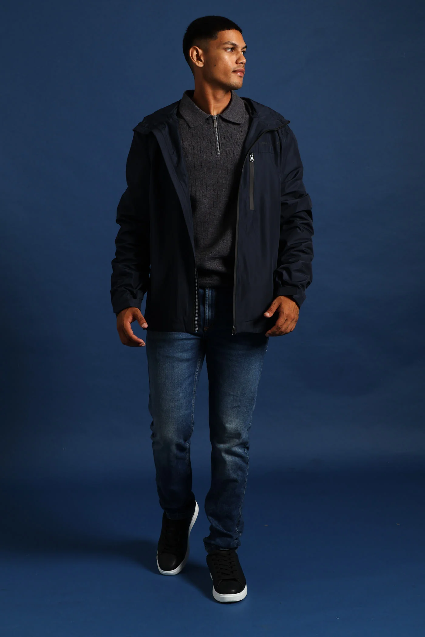 Hooded Anorak - Navy - Image 5