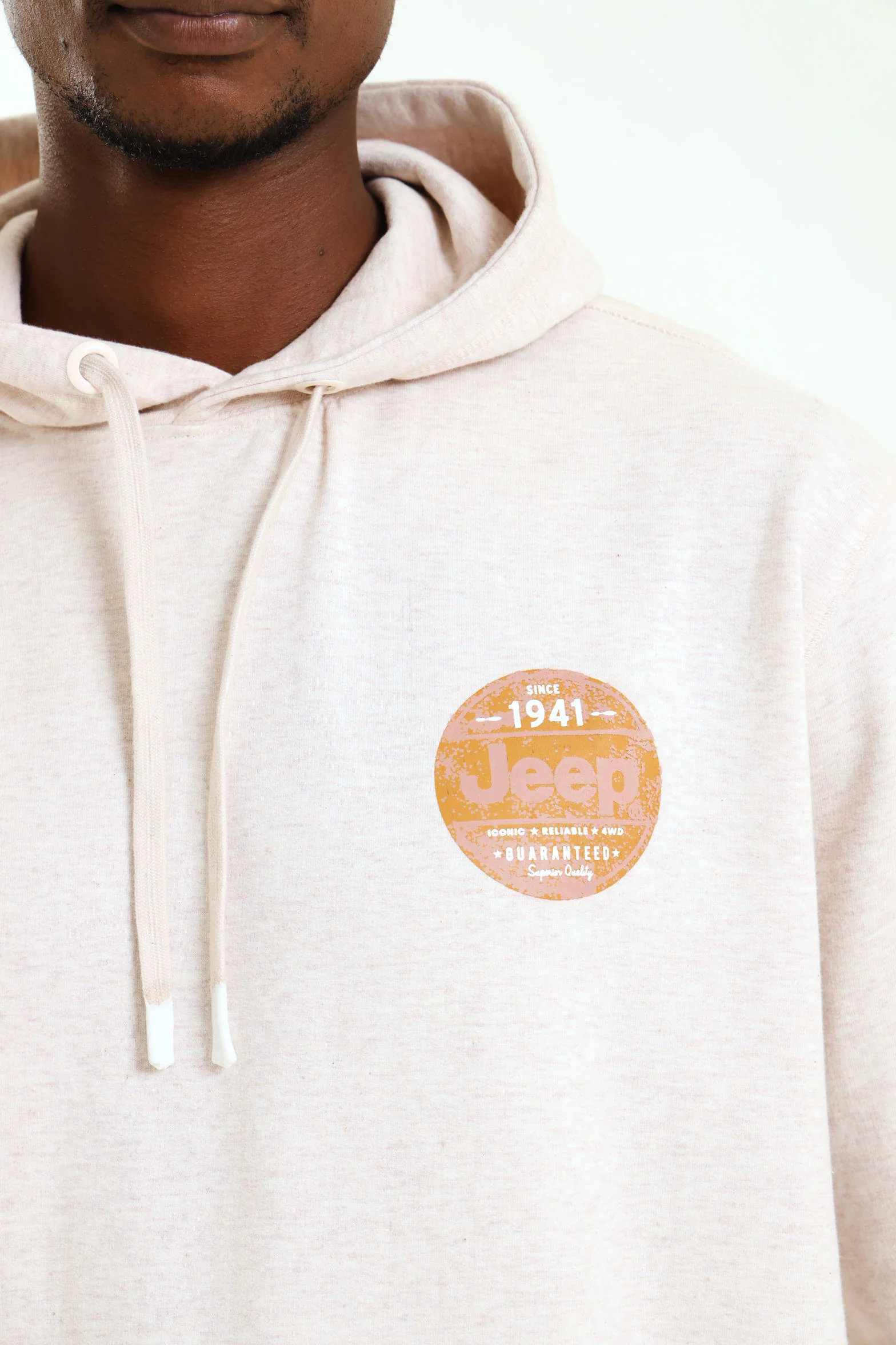 Hooded Fleece Sweat - Stone - Image 4