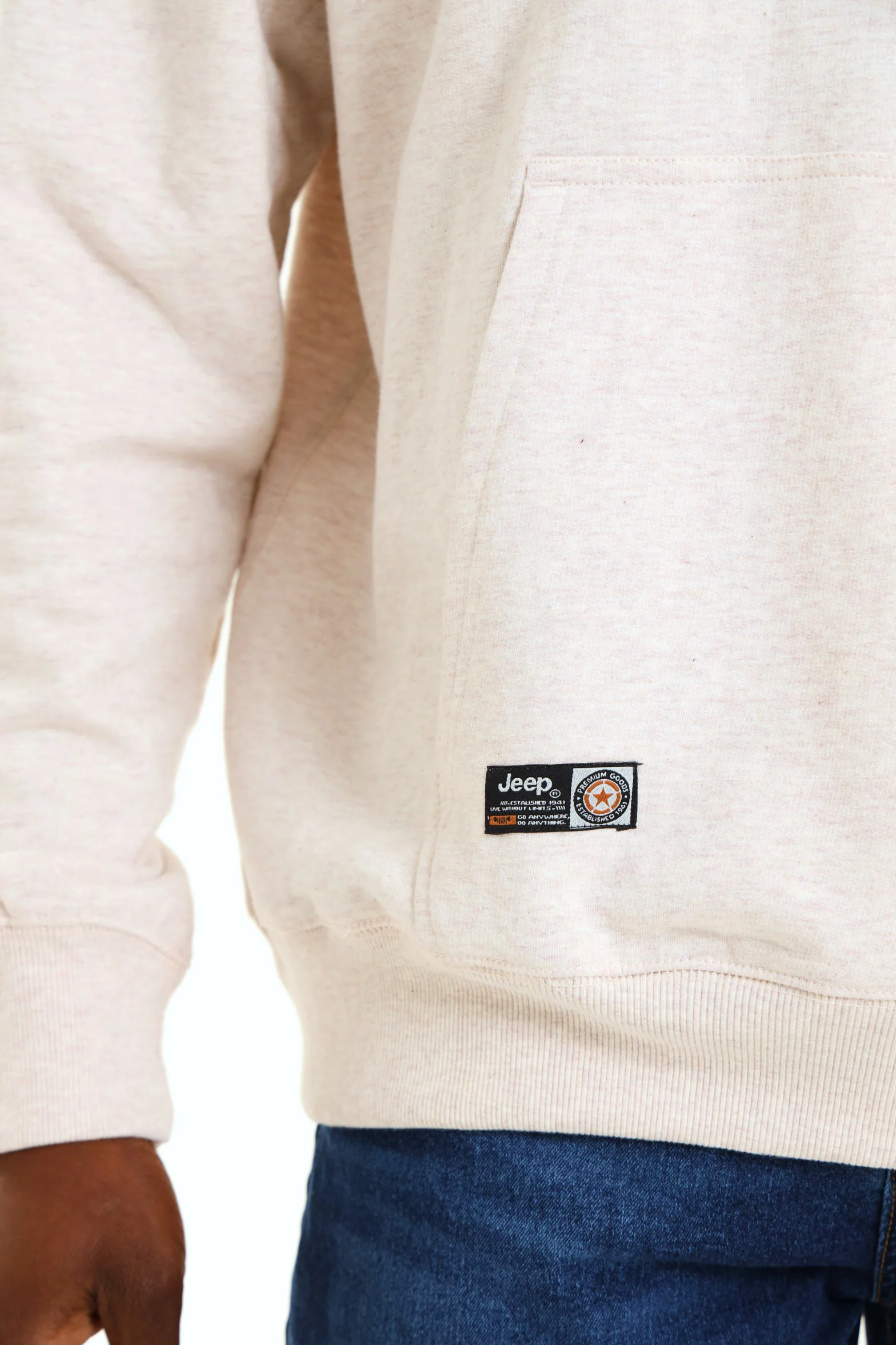 Hooded Fleece Sweat - Stone - Image 5