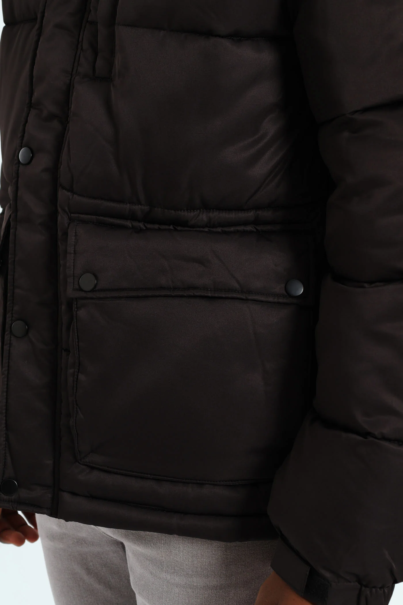 Hooded Puffer - Black - Image 5
