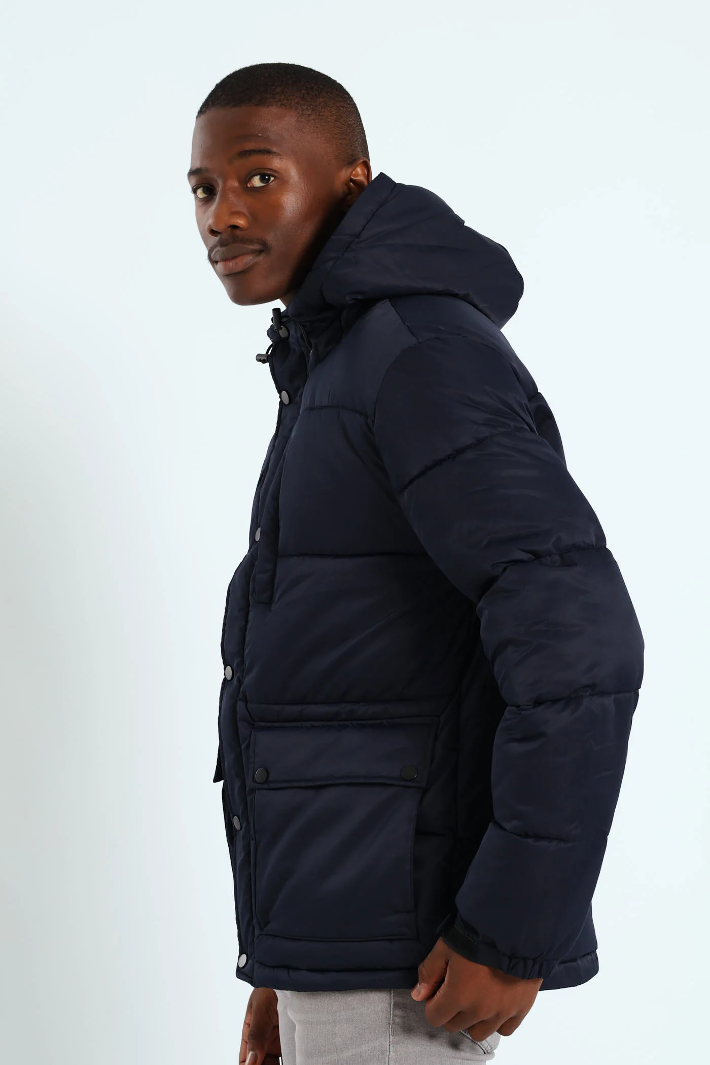 Hooded Puffer - Navy - Image 2