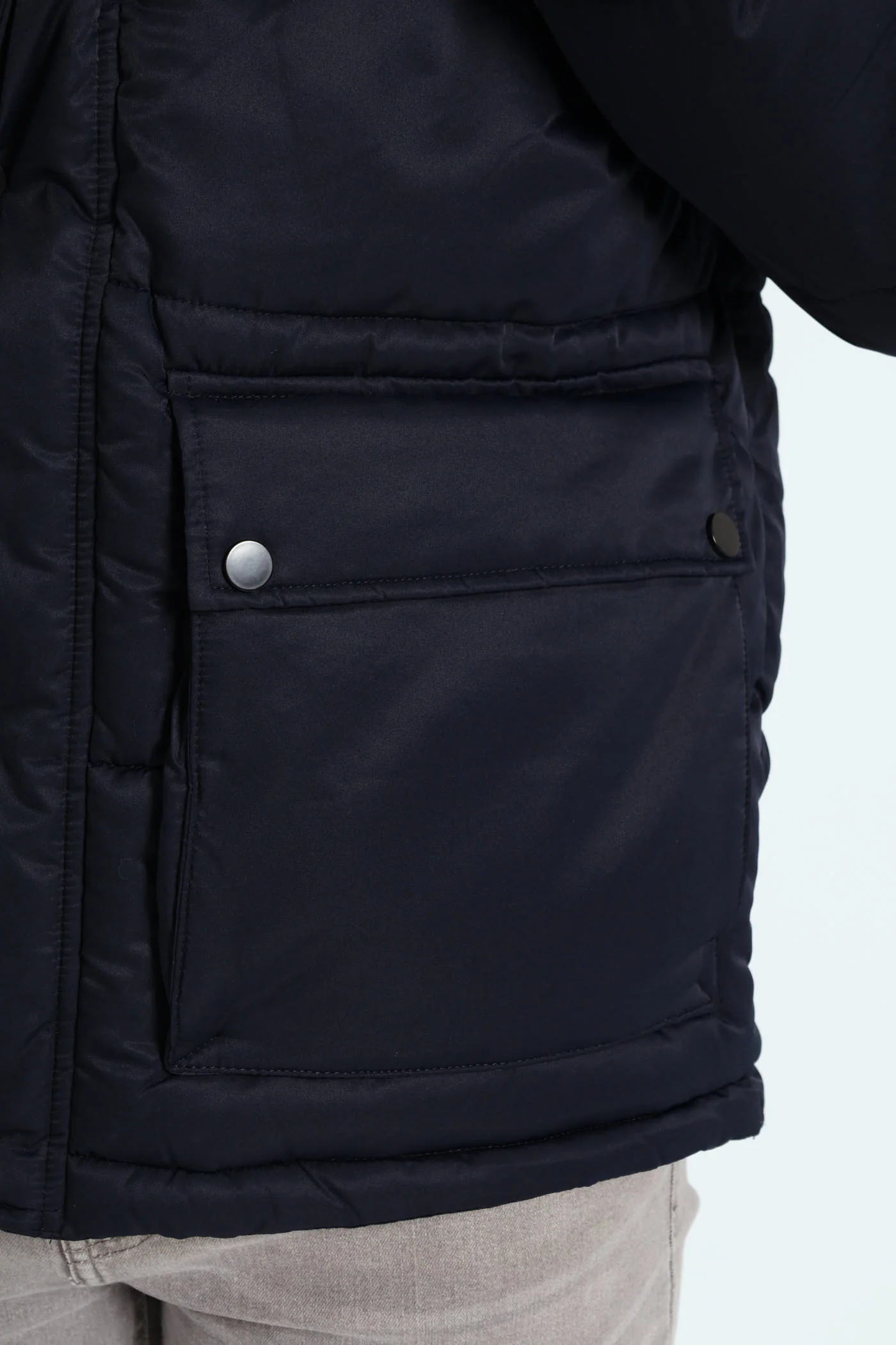Hooded Puffer - Navy - Image 4