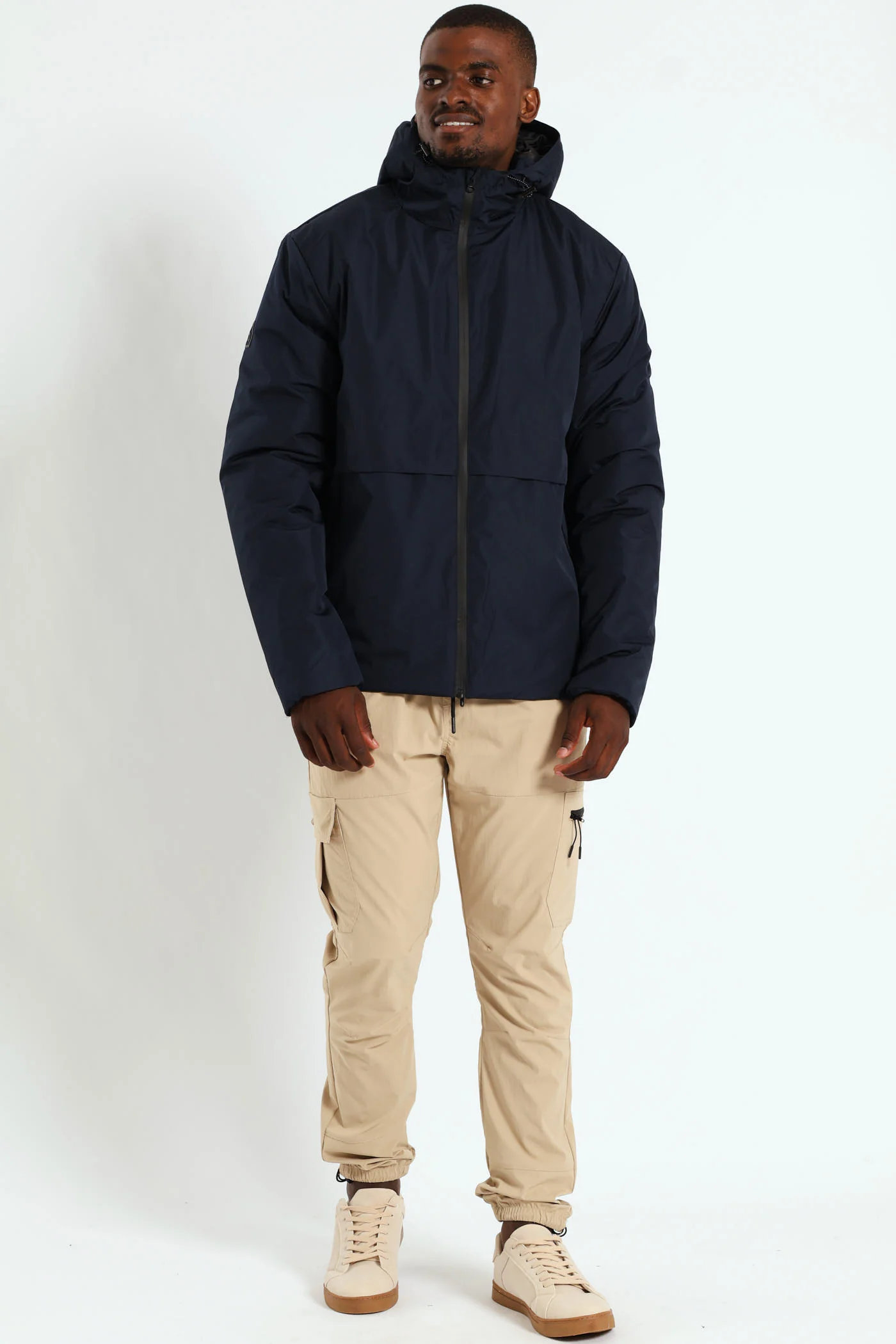 Hooded Shell Jacket - Navy - Image 11