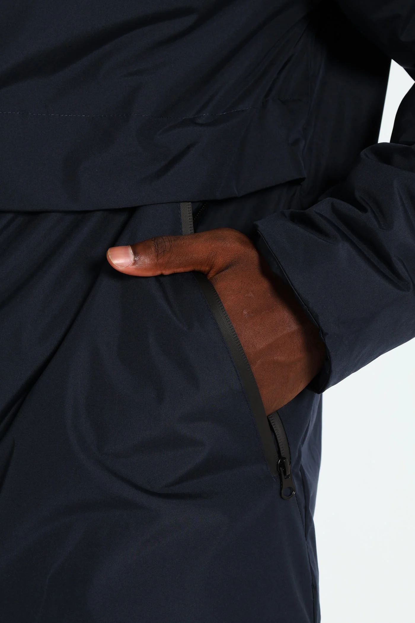 Hooded Shell Jacket - Navy - Image 15