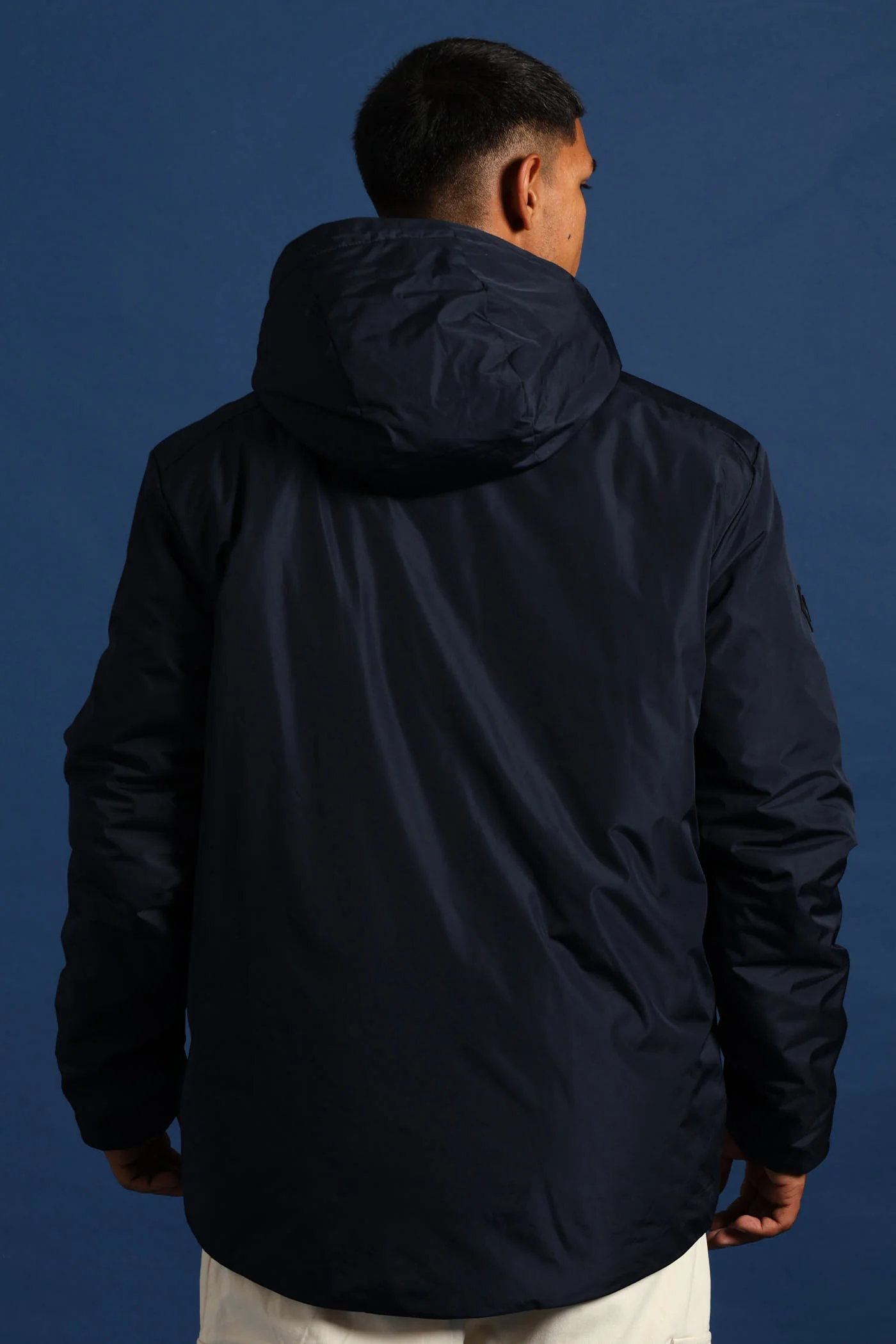 Hooded Shell Jacket - Navy - Image 6