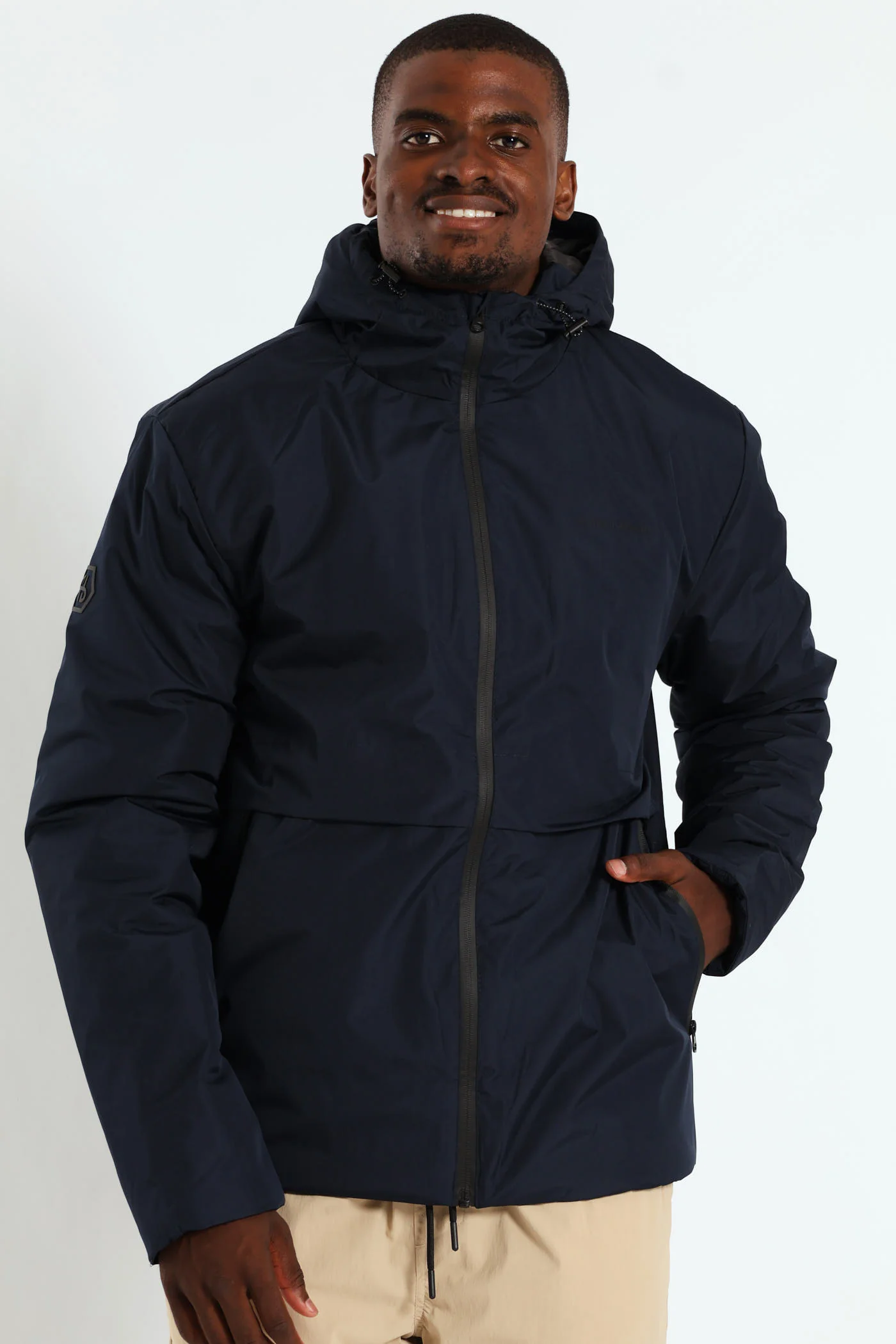 Hooded Shell Jacket - Navy - Image 8