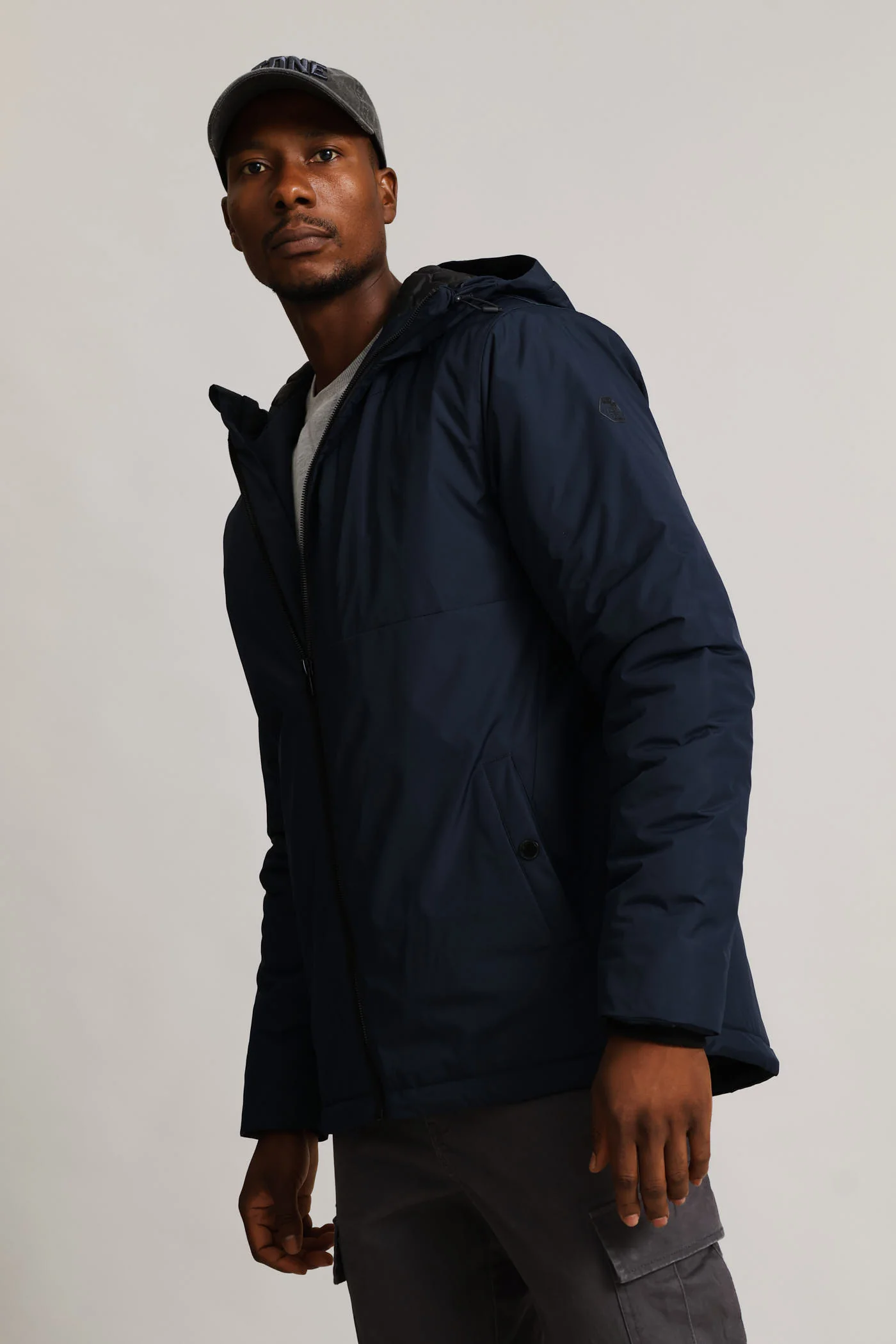 Hooded Shell Jacket - Navy - Image 4