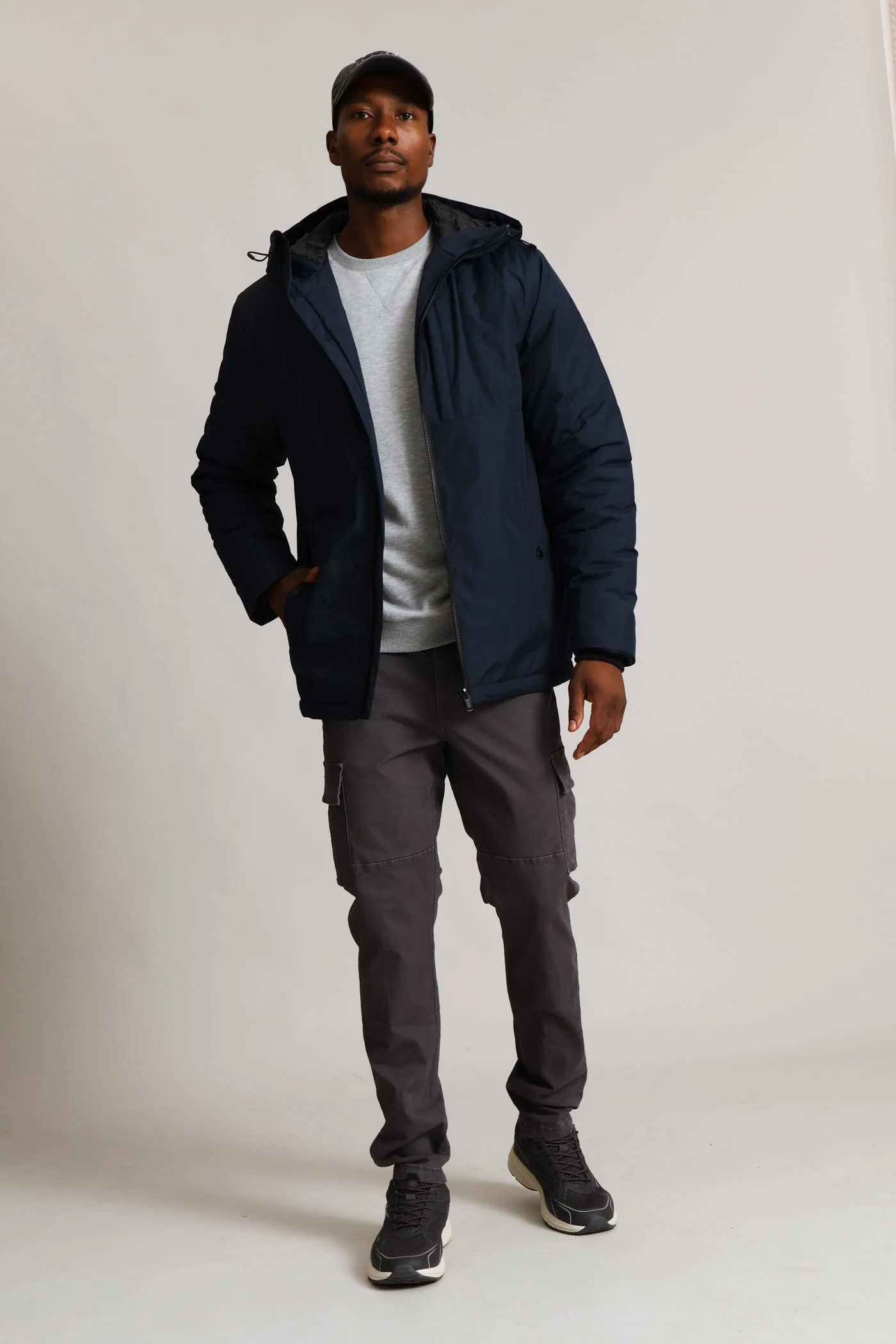 Hooded Shell Jacket - Navy - Image 6