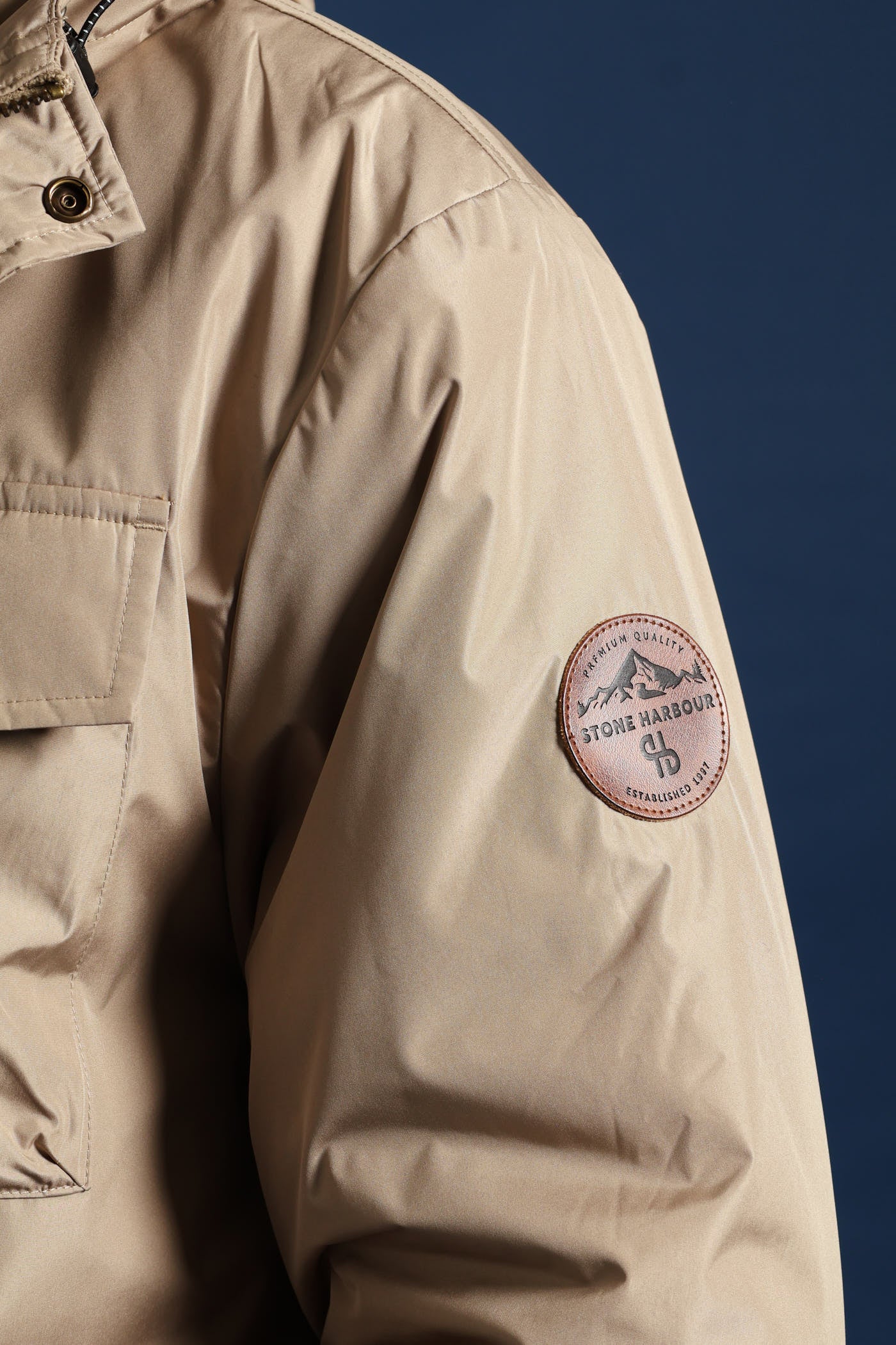 Hooded Utility Parka Jacket - Taupe - Image 6