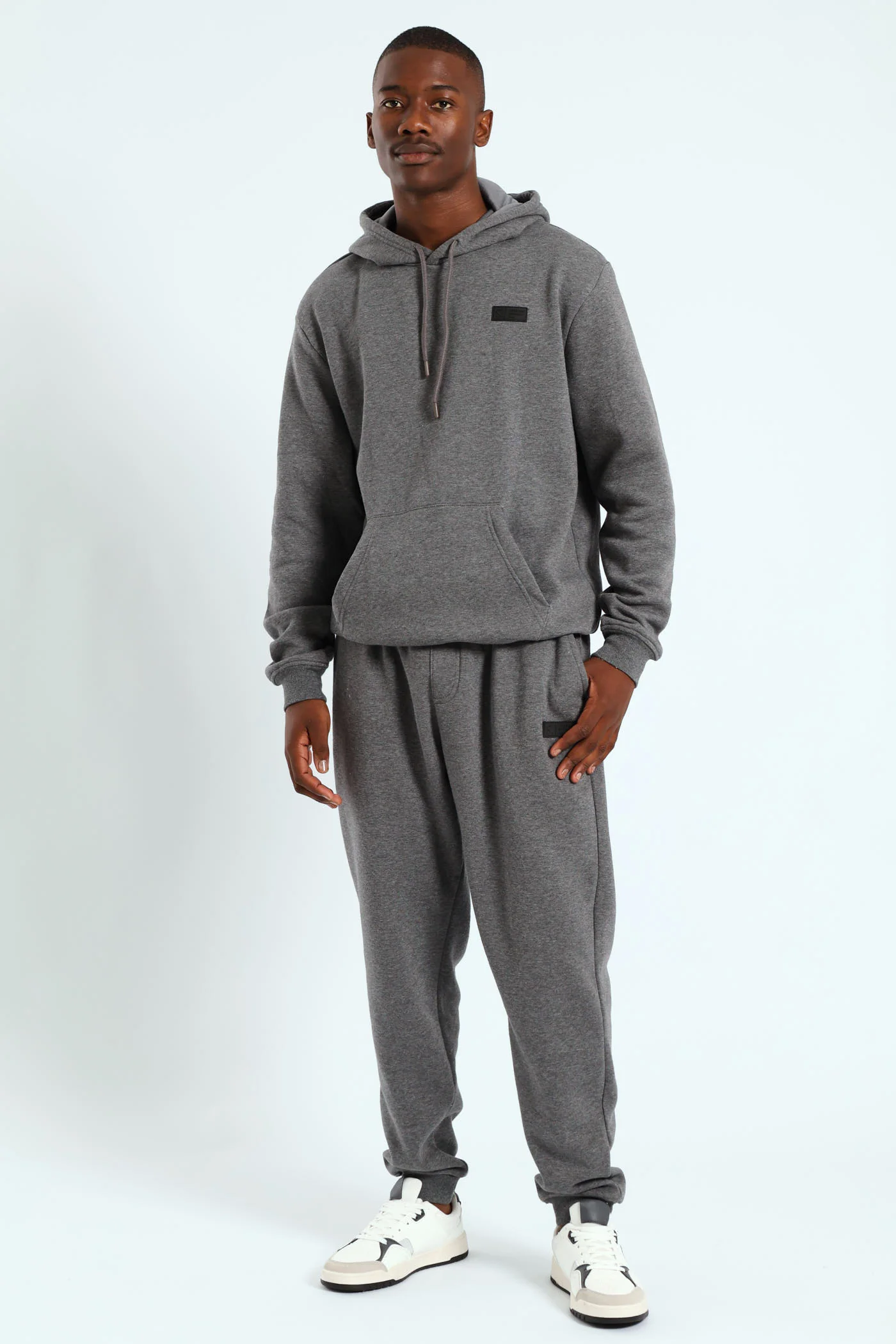 Hoody Track Top - Charcoal Melange - Image 2