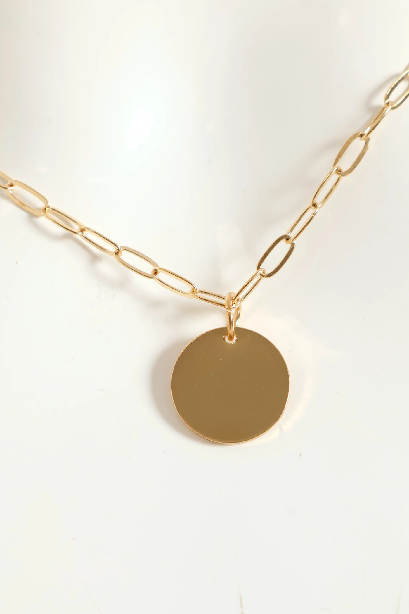 Hoop & Disc Pendant Set - Gold - Image 3