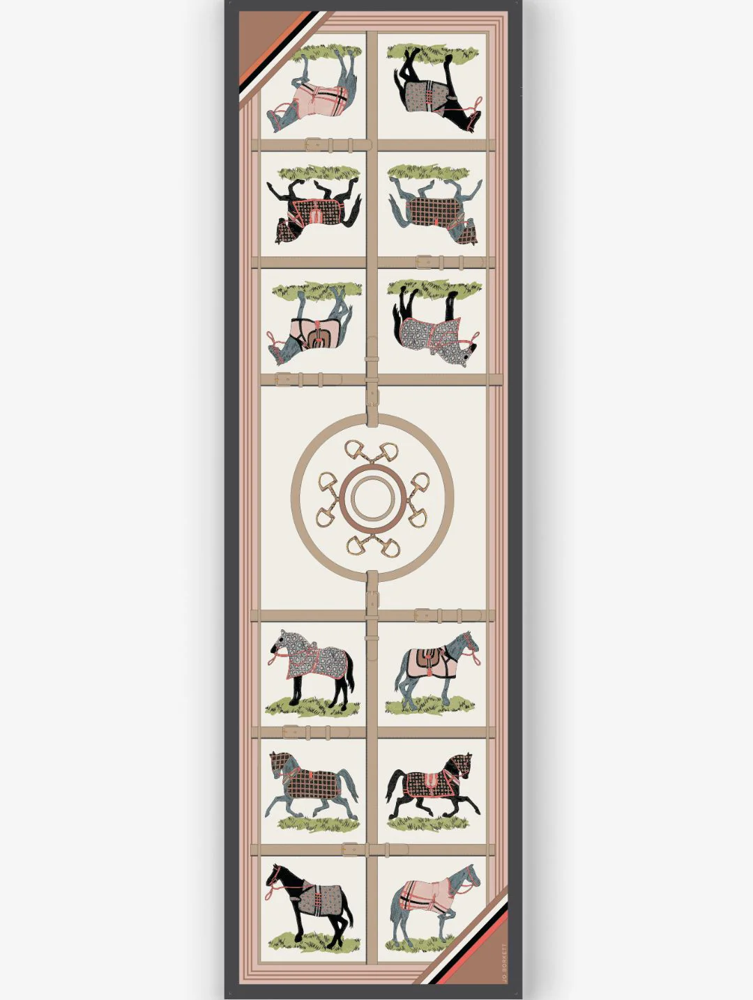 Horse Silk Touch Scarf - Pink - Image 2