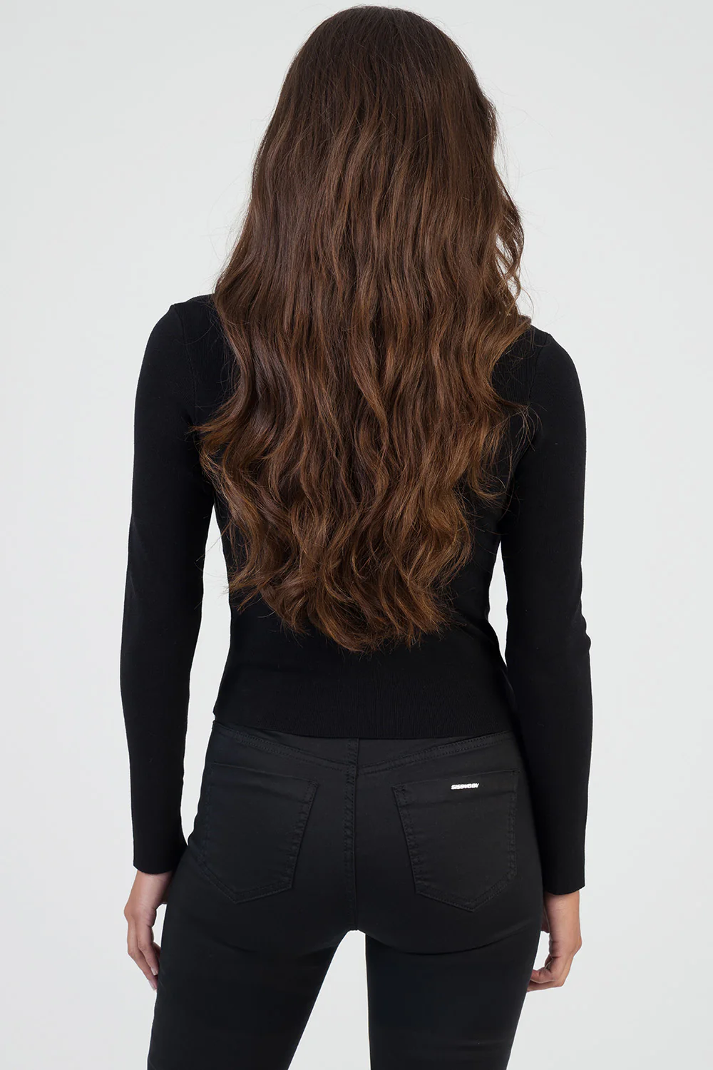Hot Date: Bling Detail Layered Knit Jersey - Black/White - Image 6